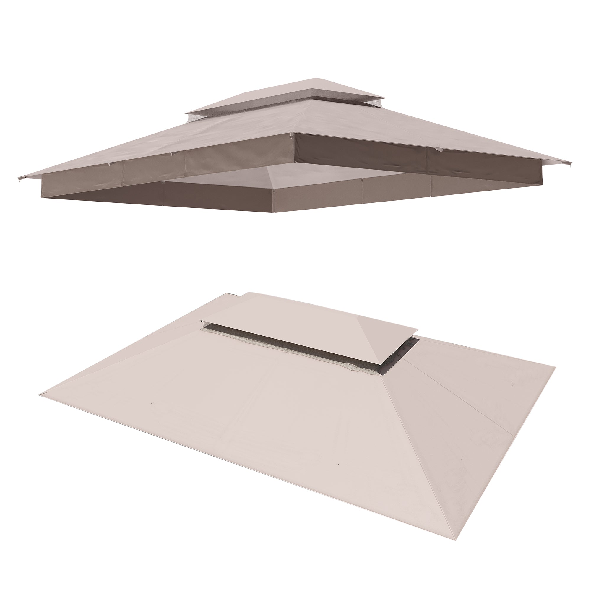 LAUSAINT HOME Accessories for Gazebo, Gazebo Replacement Canopy Top Mosquito Nettings and Privacy Screens for Backyard, Garden, Lawn, Smoke