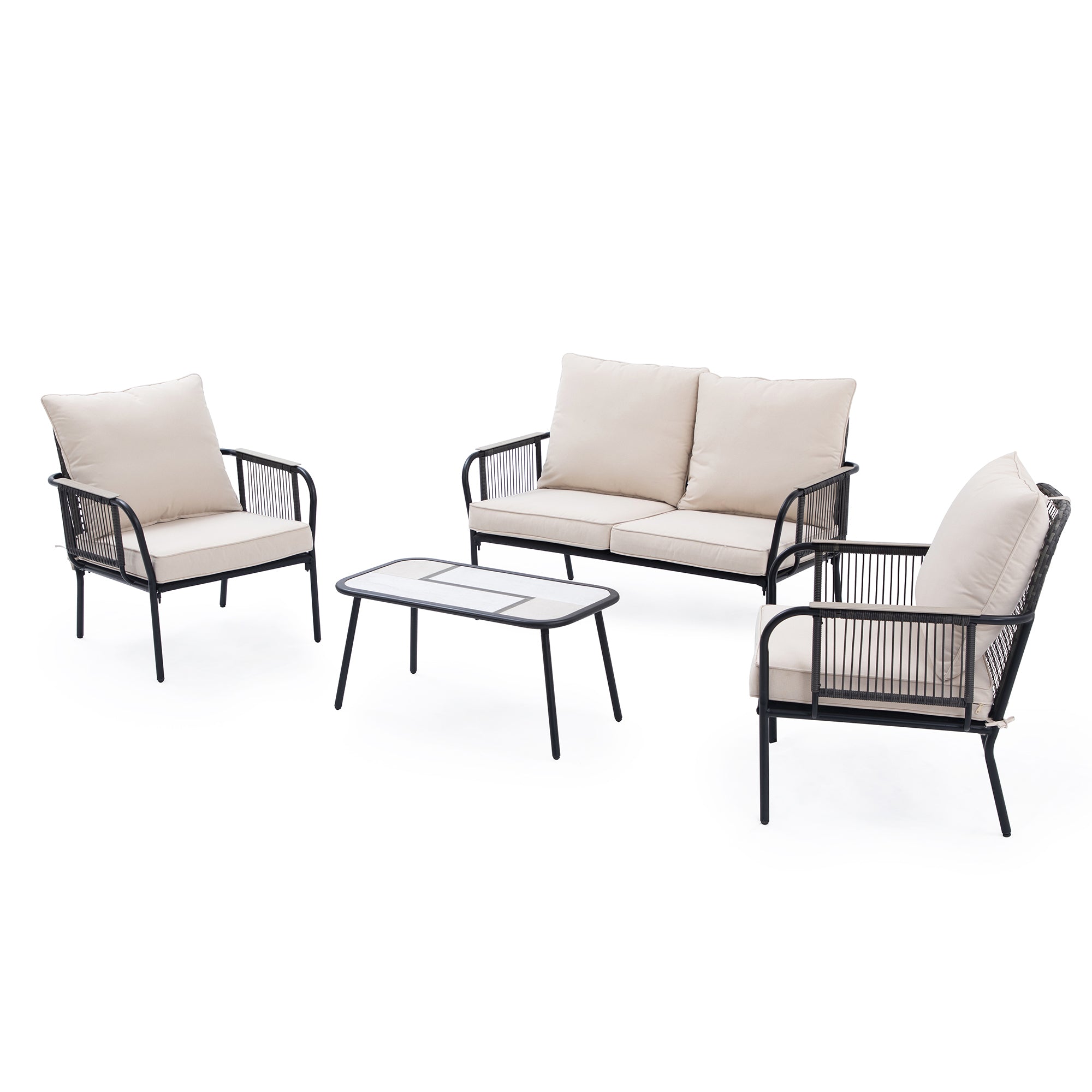 LAUSAINT HOME 4-Piece Quick Installation Outdoor Patio Set