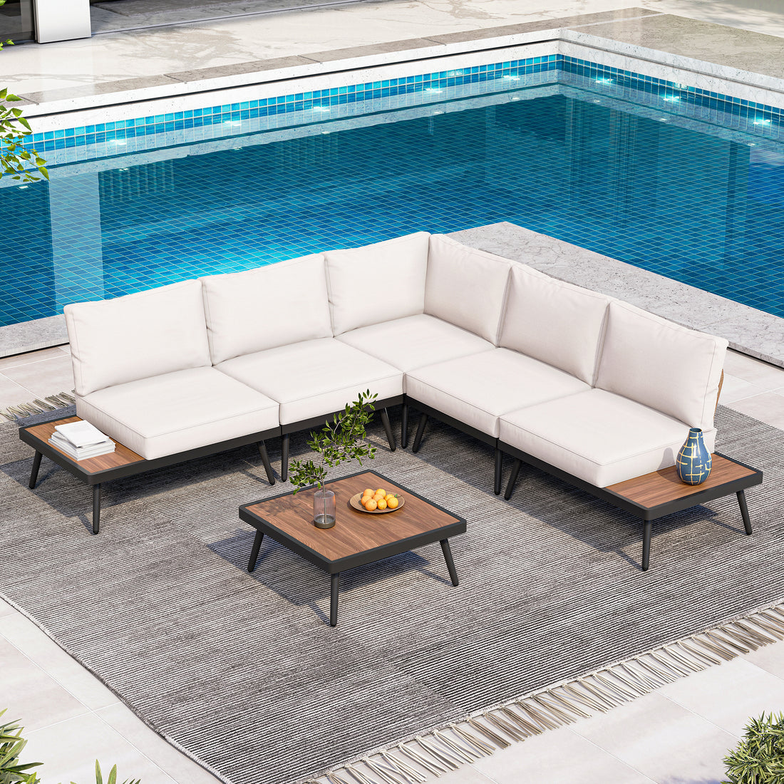 LAUSAINT HOME 6-Piece Metal Patio Furniture Set