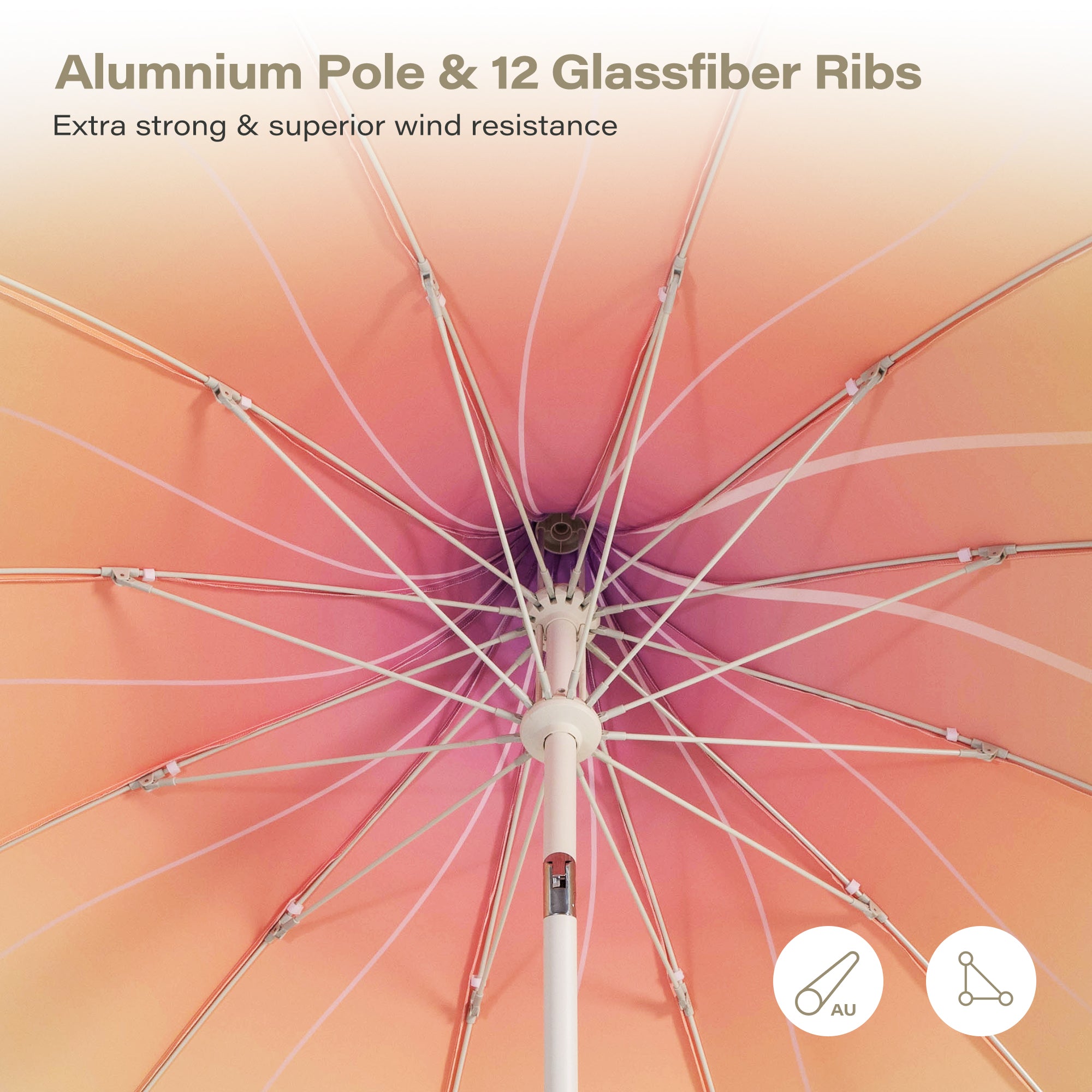 LAUSAINT HOME 9Ft Outdoor Pagoda Patio Umbrella with Lights, Patio Table Market Umbrella, 360° Rotation