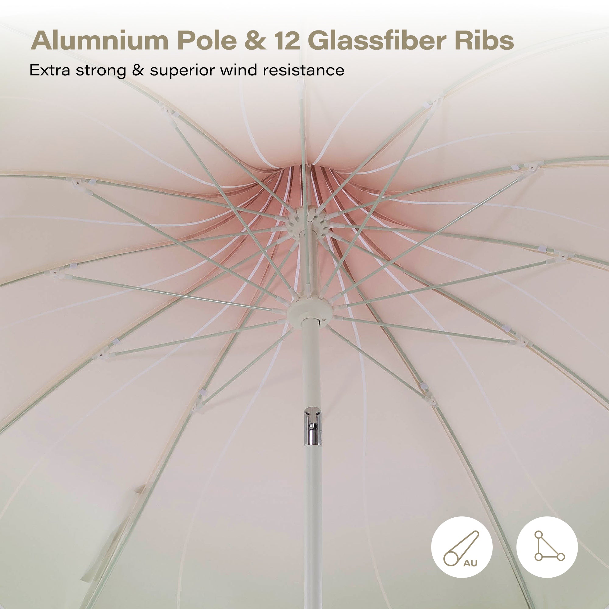 LAUSAINT HOME 9Ft Pergoda Patio Umbrella, Petal Design Canopy, 360° Rotation, Push-Button Tilt Pagoda Umbrella for Deck, Poolside Garden