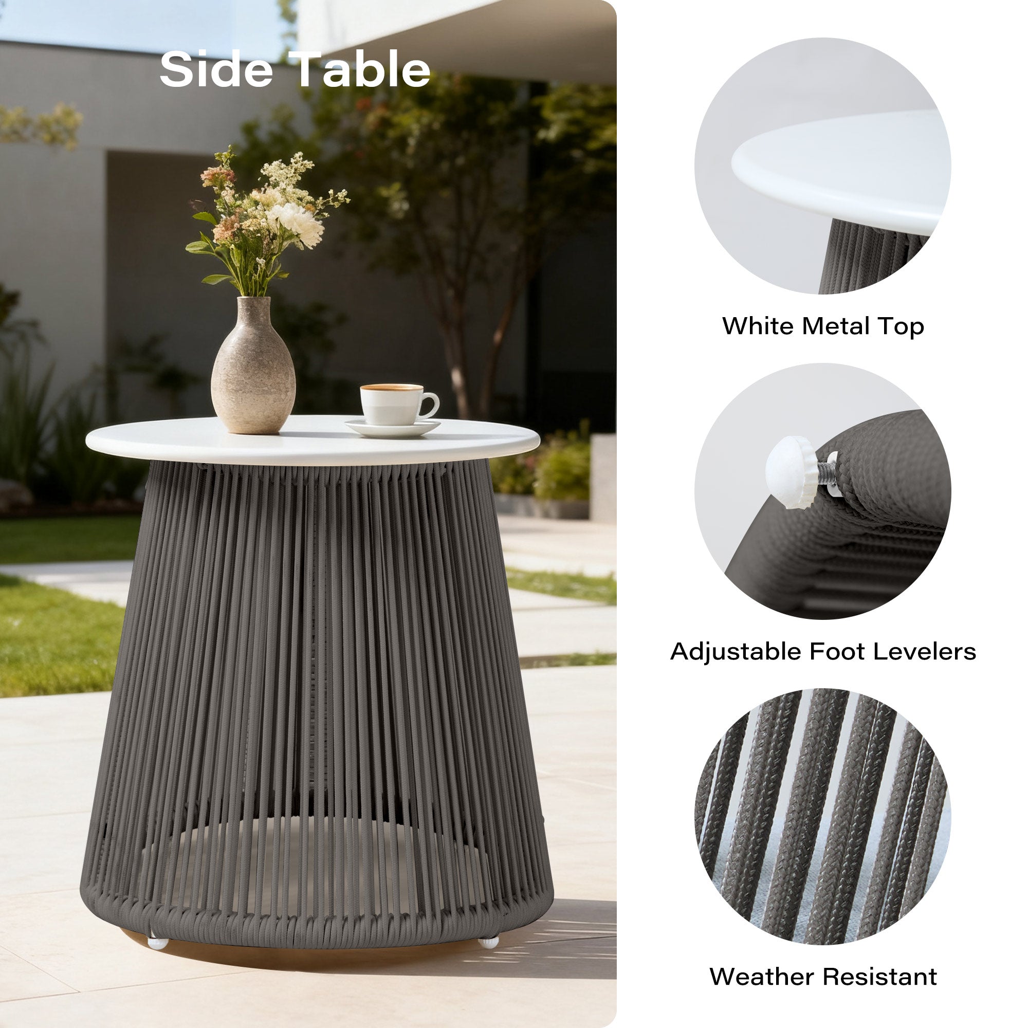 LAUSAINT HOME 3-Piece Outdoor Swivel Rocking Bistro Set