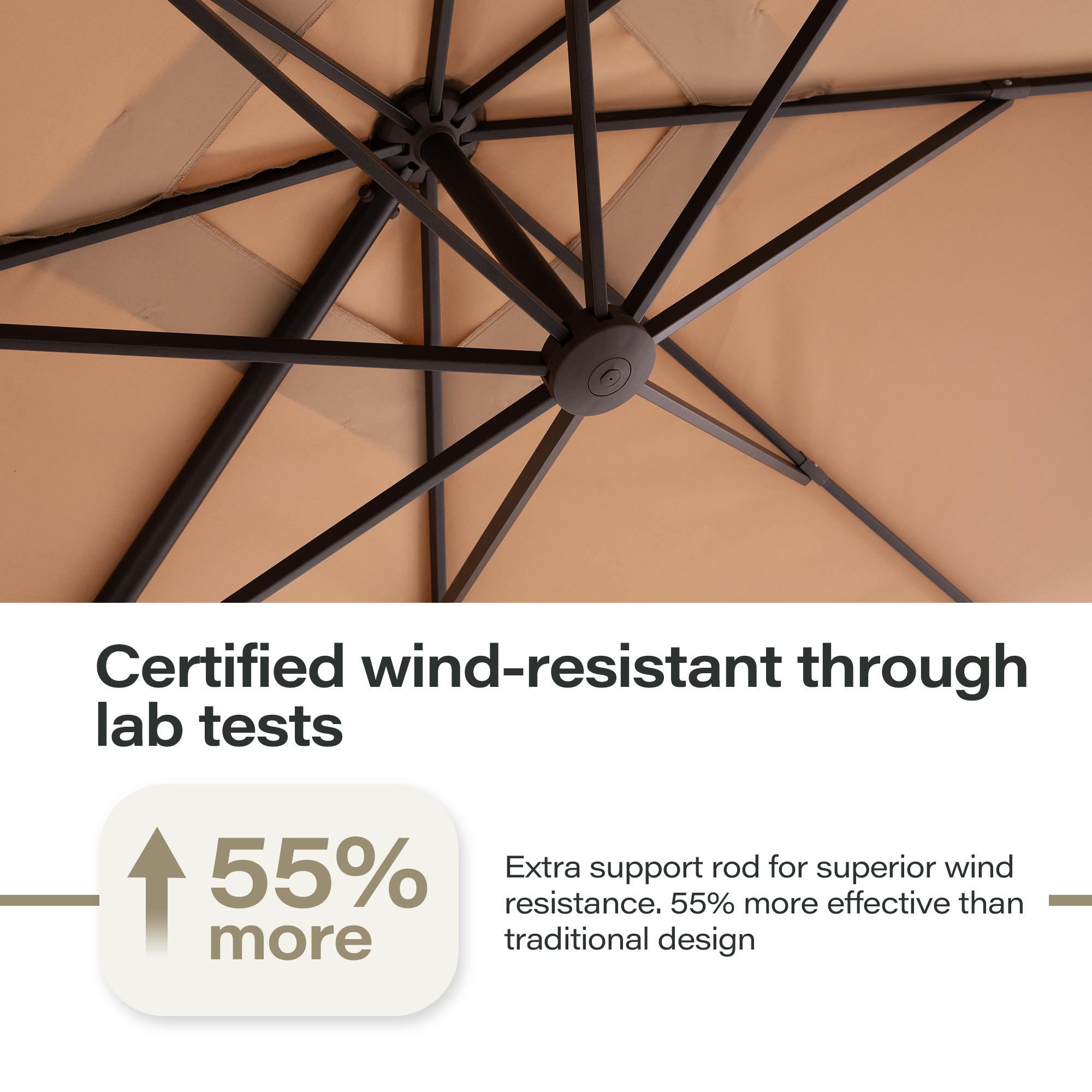 LAUSAINT HOME 10Ft Patio Umbrella with Base, Heavy Duty Offset Hanging Umbrella with 360° Rotation