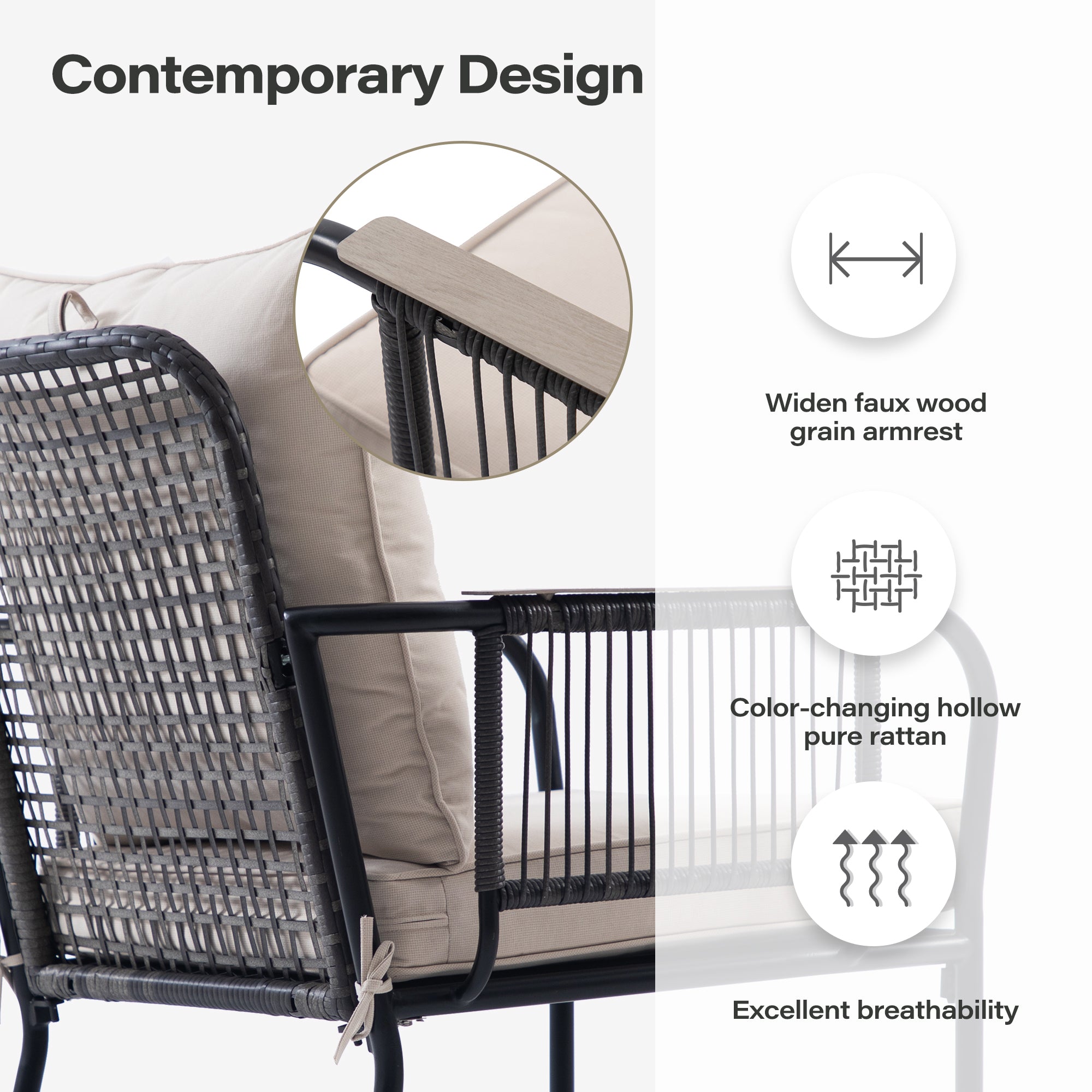 LAUSAINT HOME 4-Piece Quick Installation Outdoor Patio Set