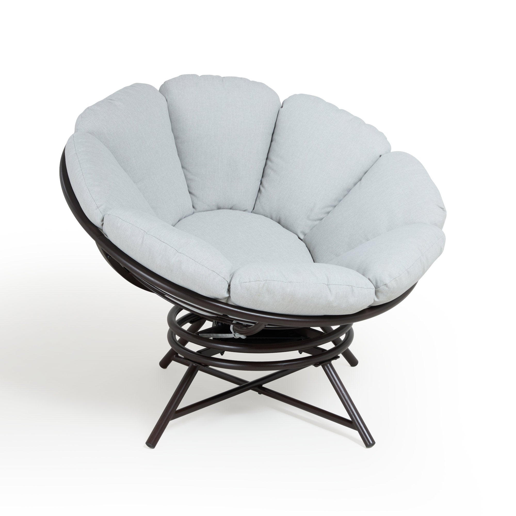 LAUSAINT HOME 40" Wicker Papasan Chair with 360° Swivel Base