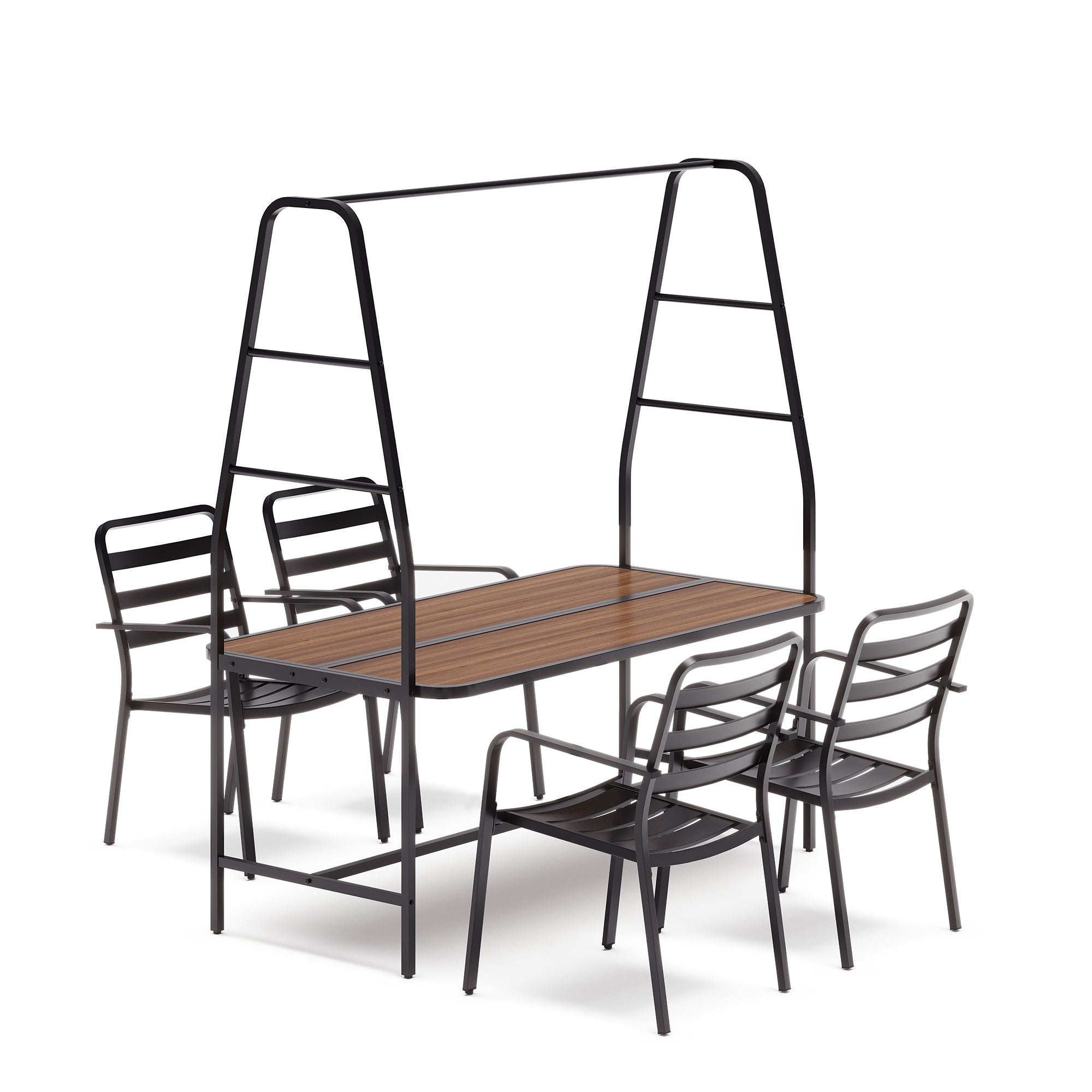 LAUSAINT HOME Christmas A-Frame Outdoor Dining Table Set for 4 with 4 Hooks