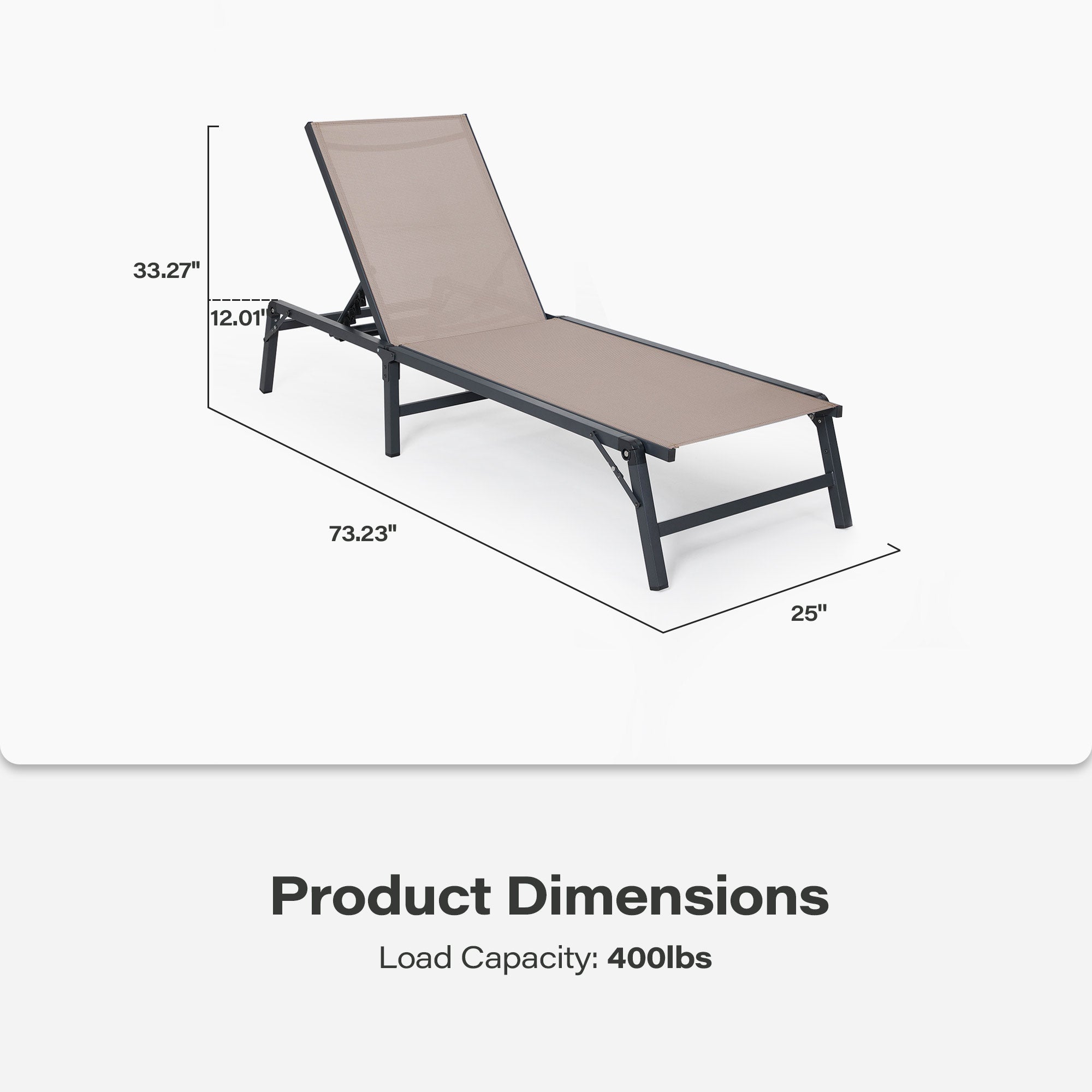 2 Pieces Outdoor Chaise Lounge Chair Set with 5-Position Adjustable Backrest