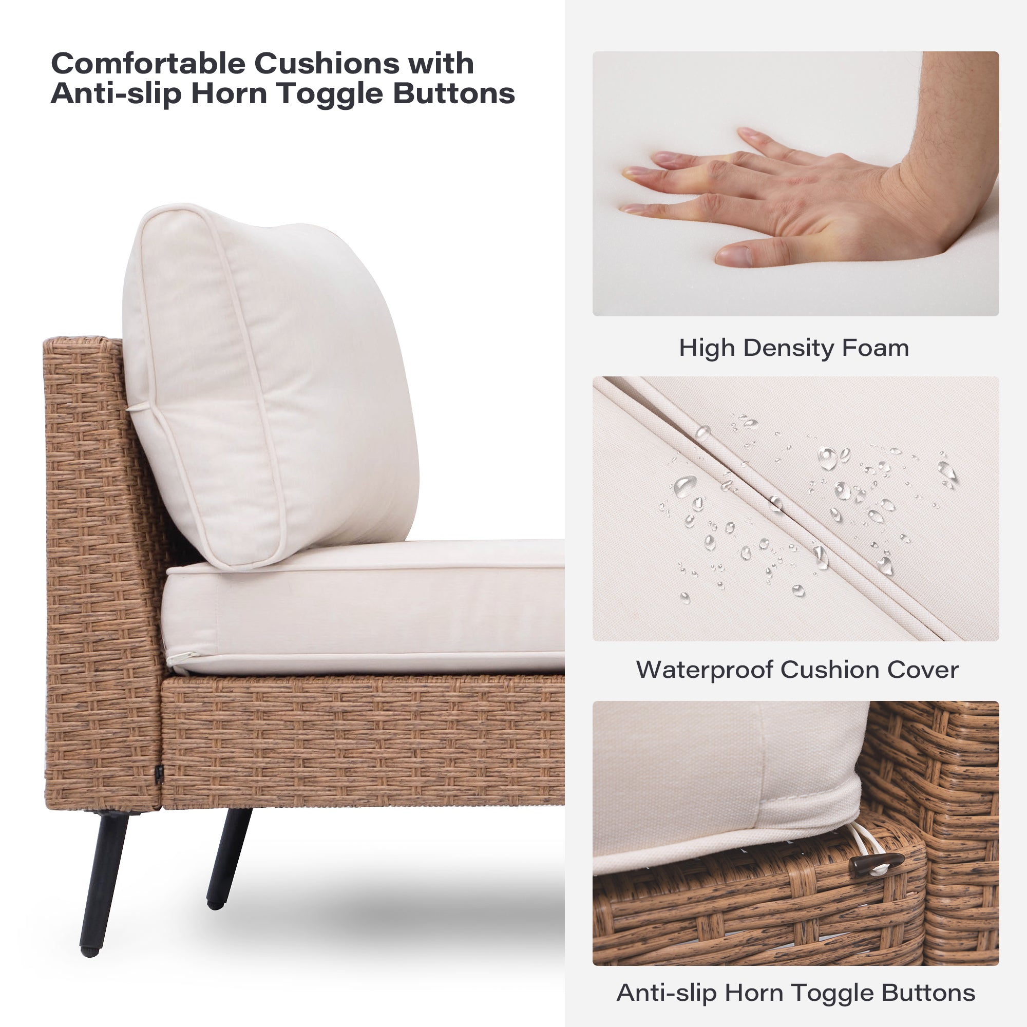 LAUSAINT HOME 7-Piece Wicker Patio Furniture Set