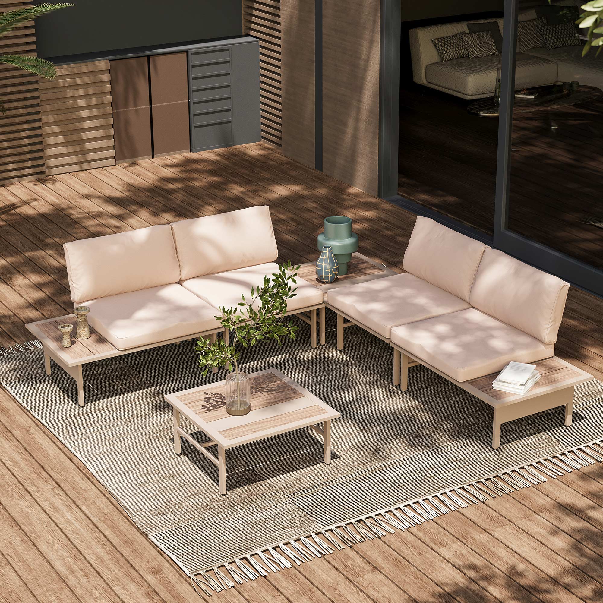 LAUSAINT HOME 6 Pieces Patio Furniture Set (Beige)