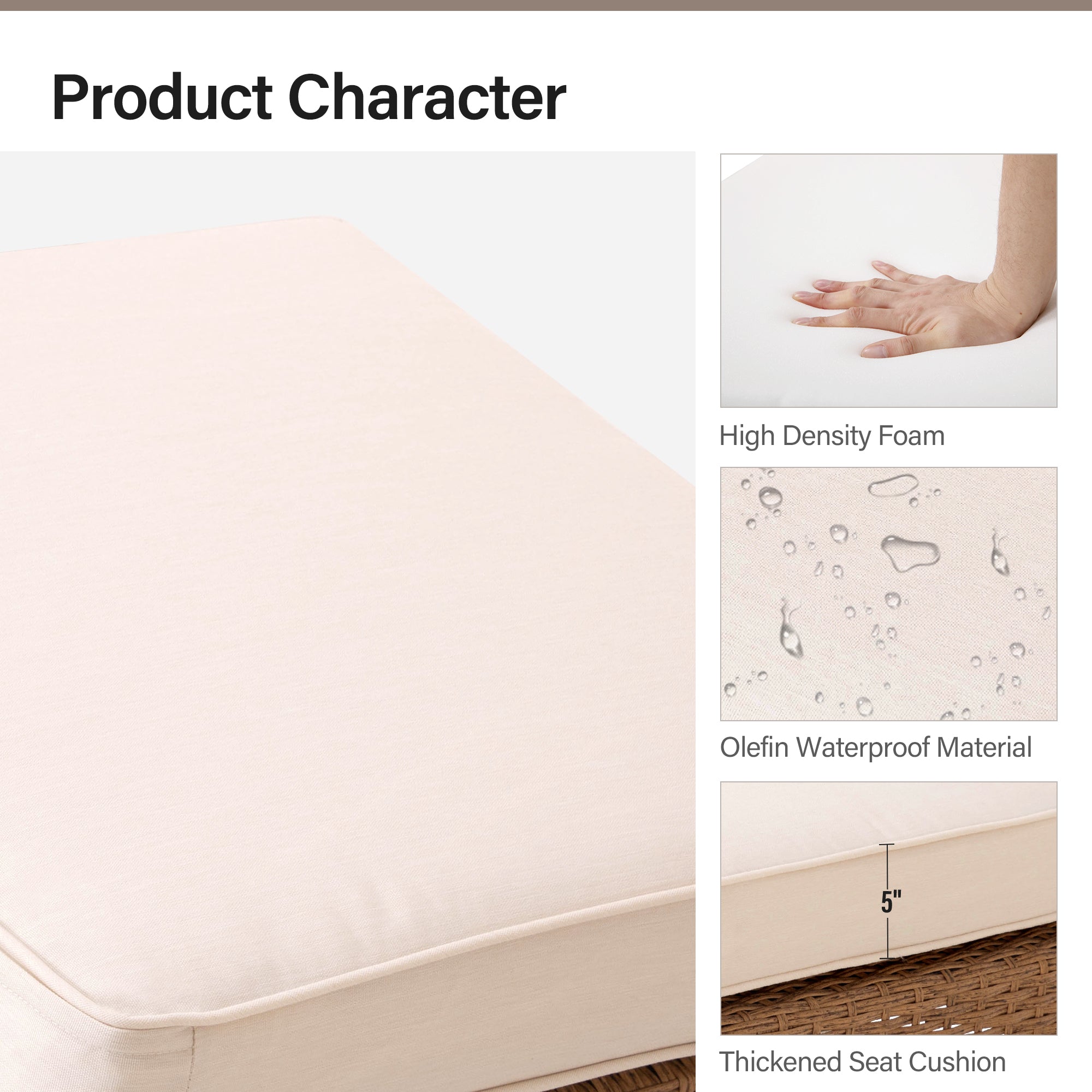 LAUSAINT HOME 8 Pieces Outdoor Patio Furniture Set with 43" Propane Gas Fire Pit Table