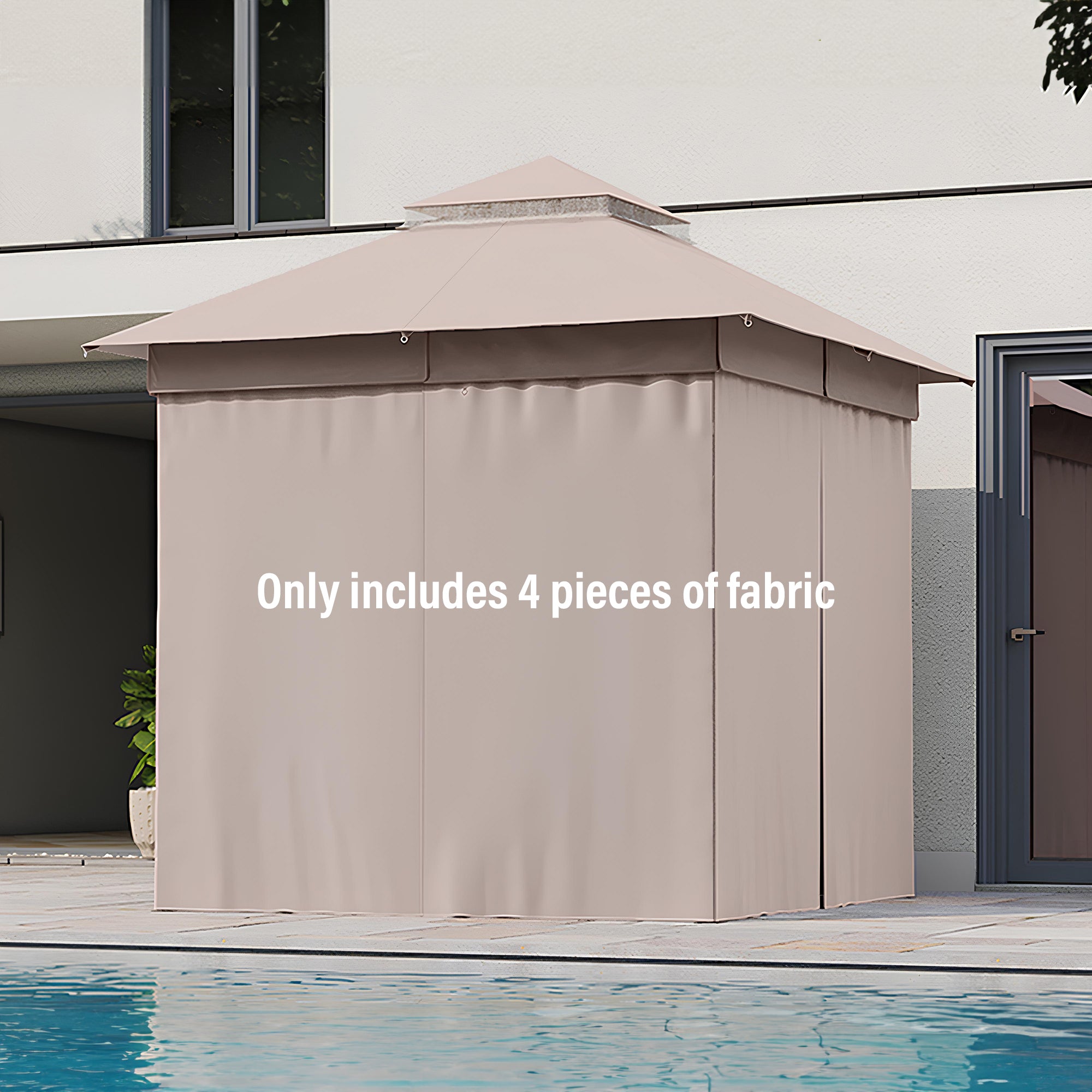 LAUSAINT HOME Gazebo Privacy Curtain with Zipper and 4-Panels Side Wall Universal Replacement