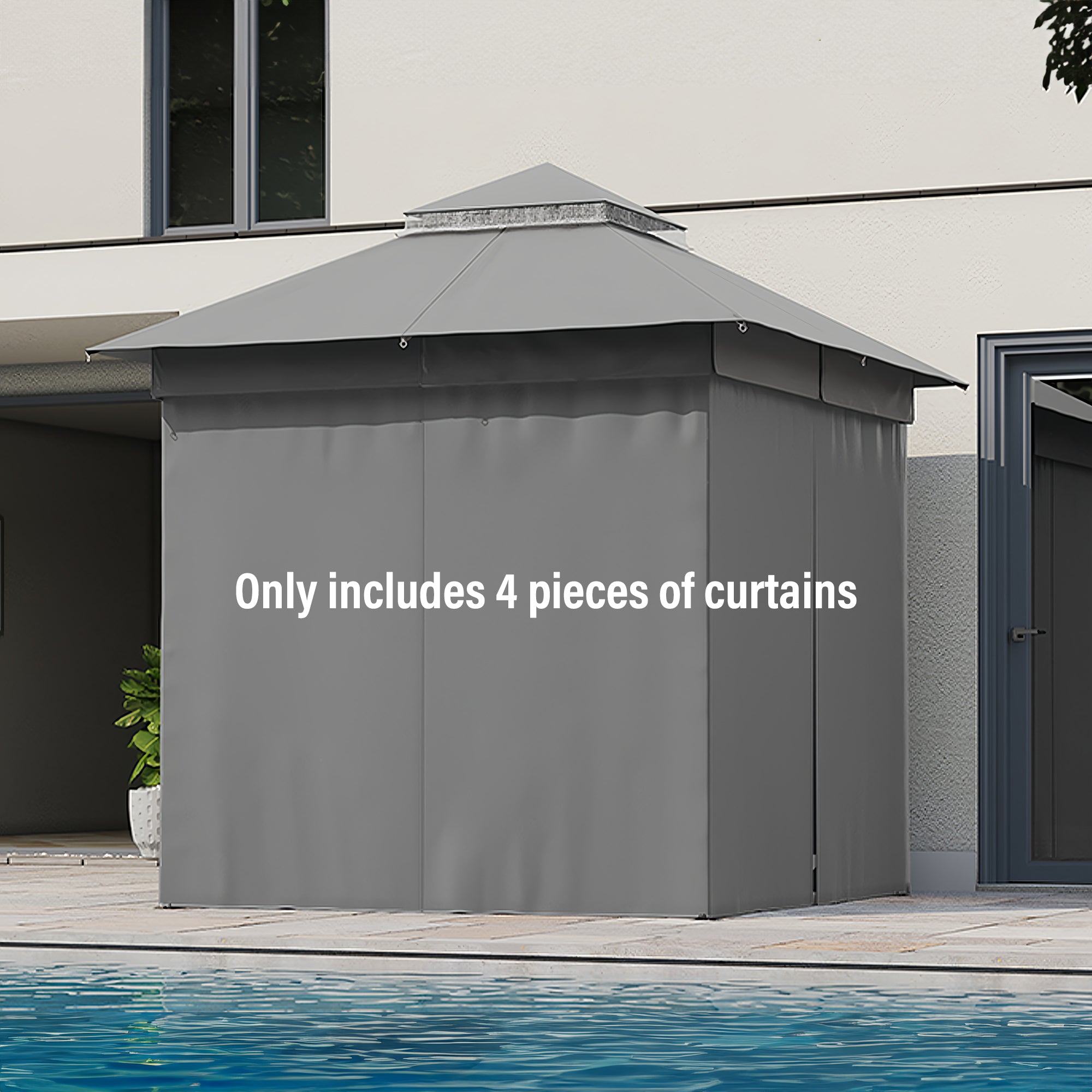 Canopy and Privacy Curtain For Lausaint Home Gazebo
