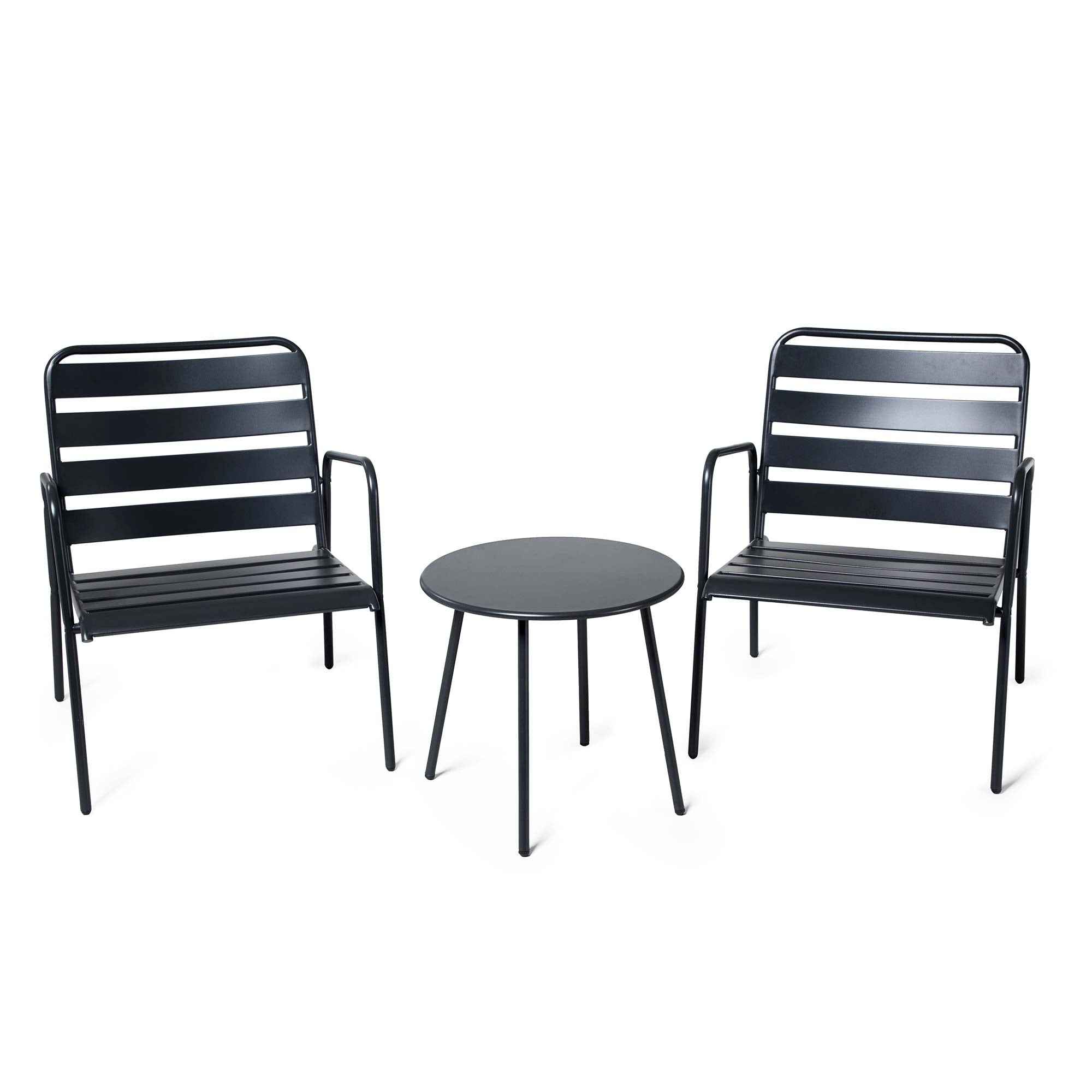 LAUSAINT HOME 3 Piece Patio Bistro Rattan Chair & Table Set