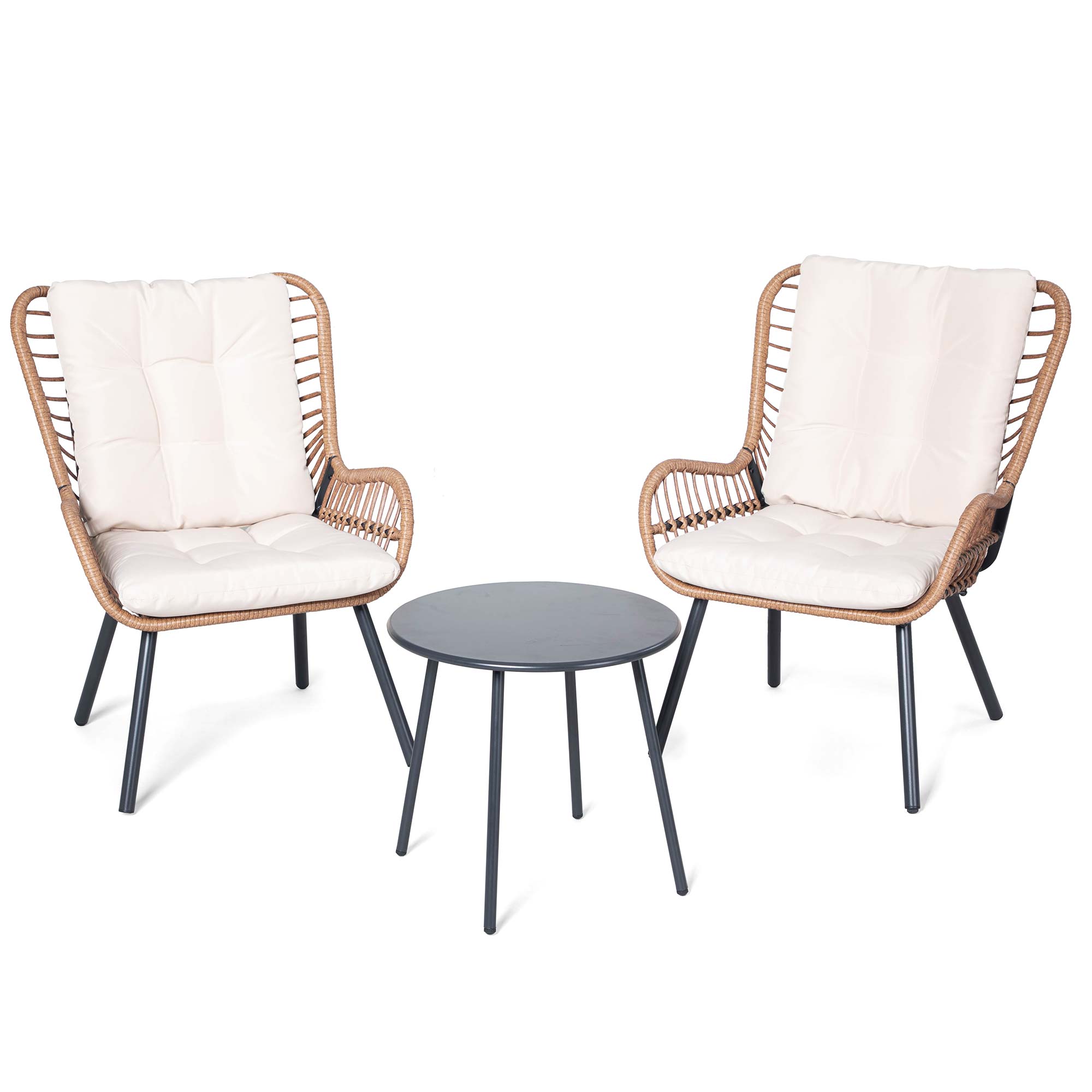 LAUSAINT HOME 3 Piece Outdoor Bistro Set with Highback