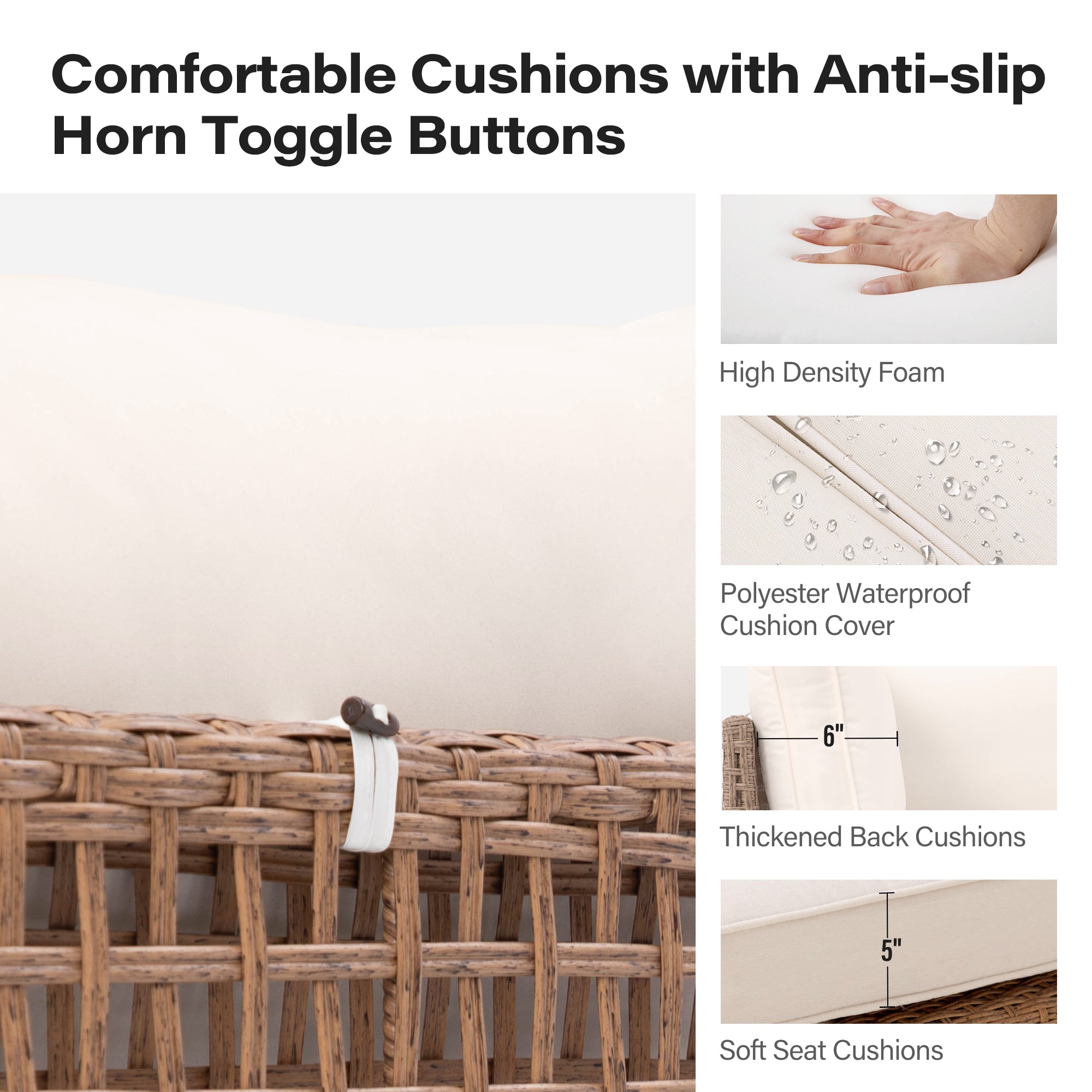 LAUSAINT HOME 7-Piece Wicker Patio Furniture Set