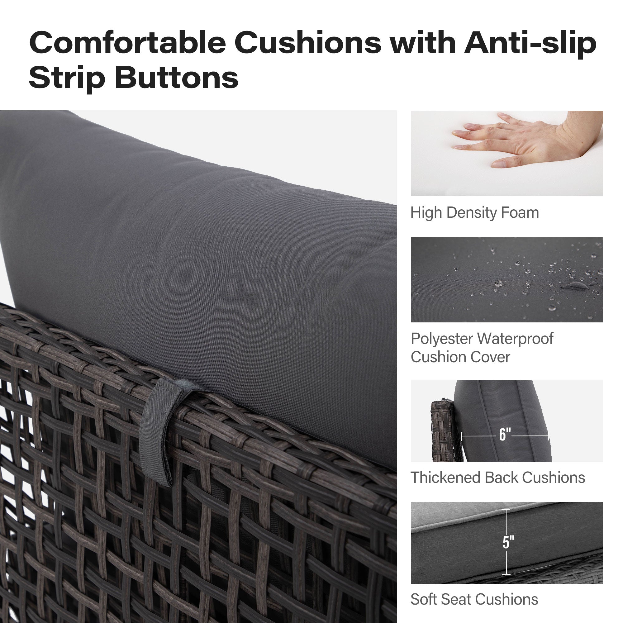 LAUSAINT HOME 7-Piece Wicker Patio Furniture Set