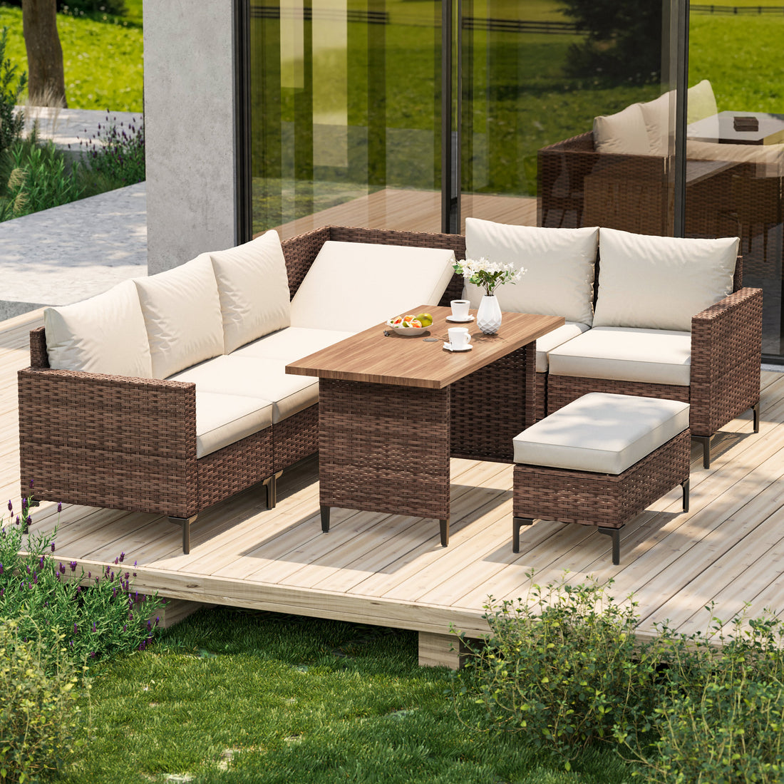 LAUSAINT HOME 8 Pieces Outdoor Patio Furniture Sets