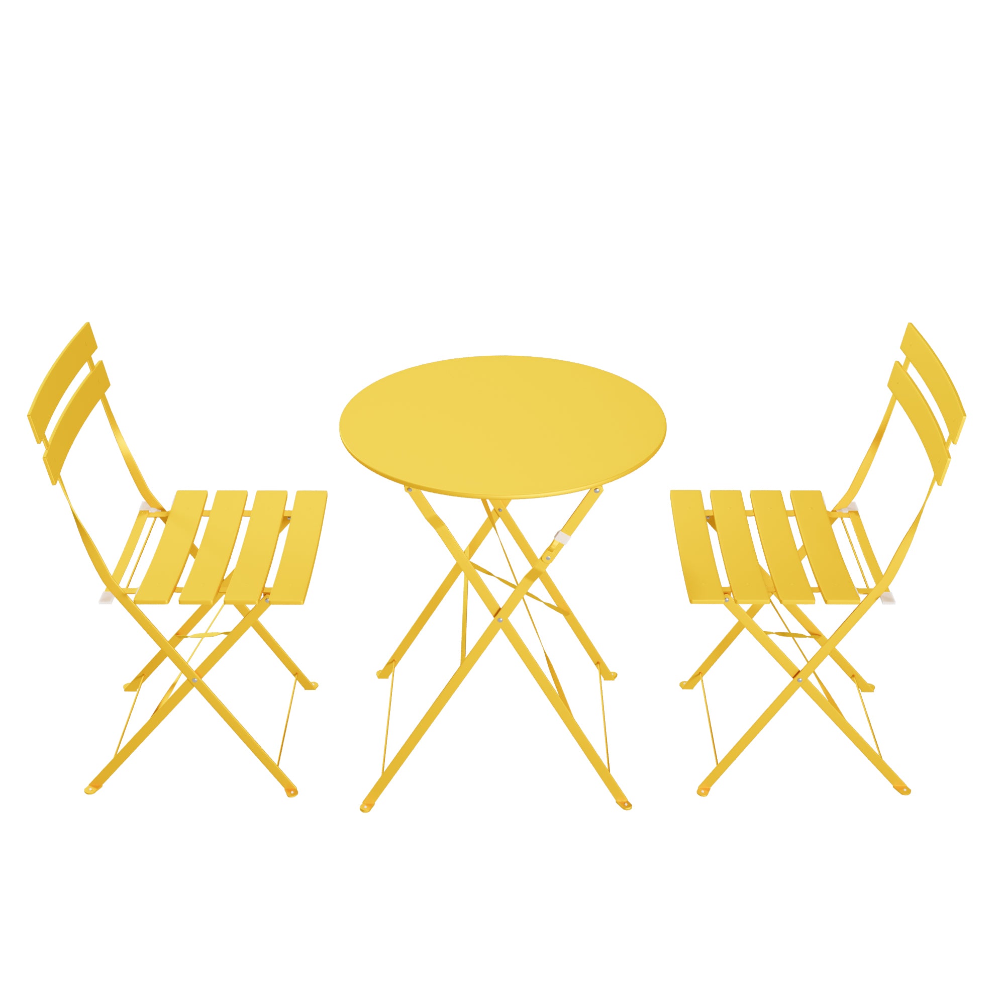 LAUSAINT HOME 3-Piece Folding Bistro Set Outdoor/Indoor Conversation Set for Patio