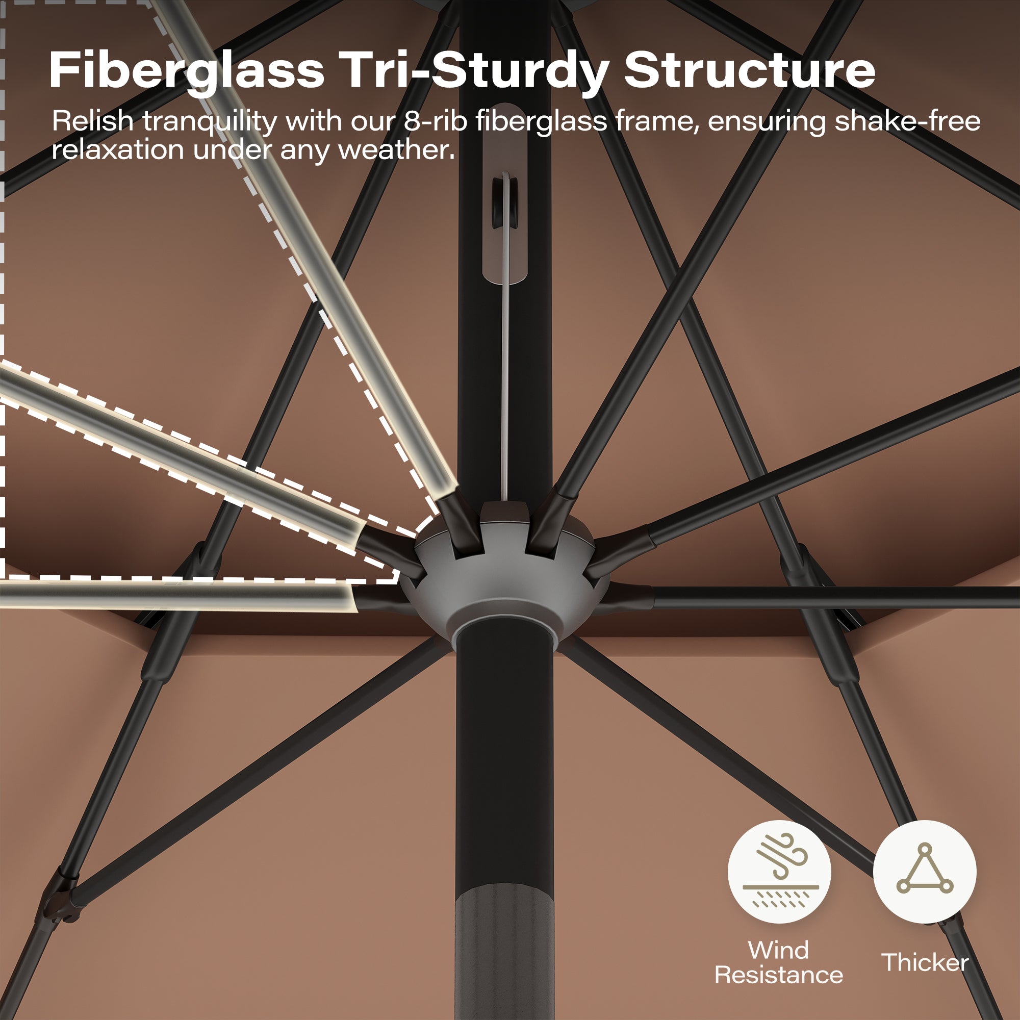 LAUSAINT HOME 10ft Outdoor Umbrella, 3 Tiers Patio Umbrella