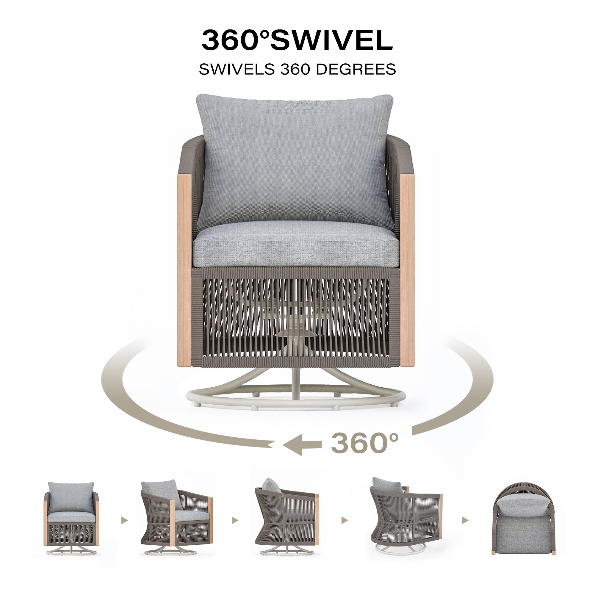 LAUSAINT HOME 3-Piece Outdoor Swivel Rocking Bistro Set