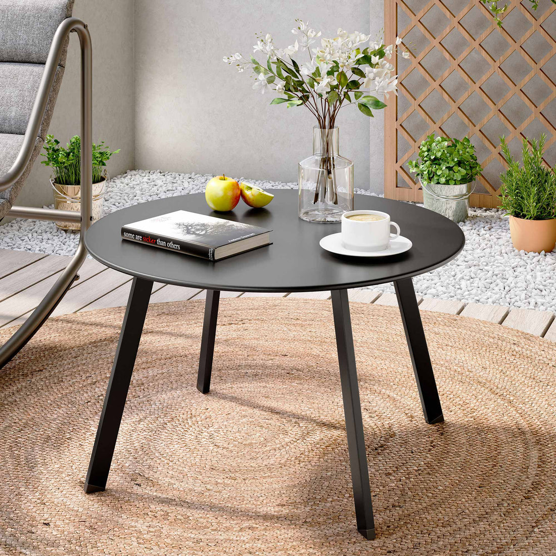 LAUSAINT HOME 27.6" Round Outdoor Coffee Table