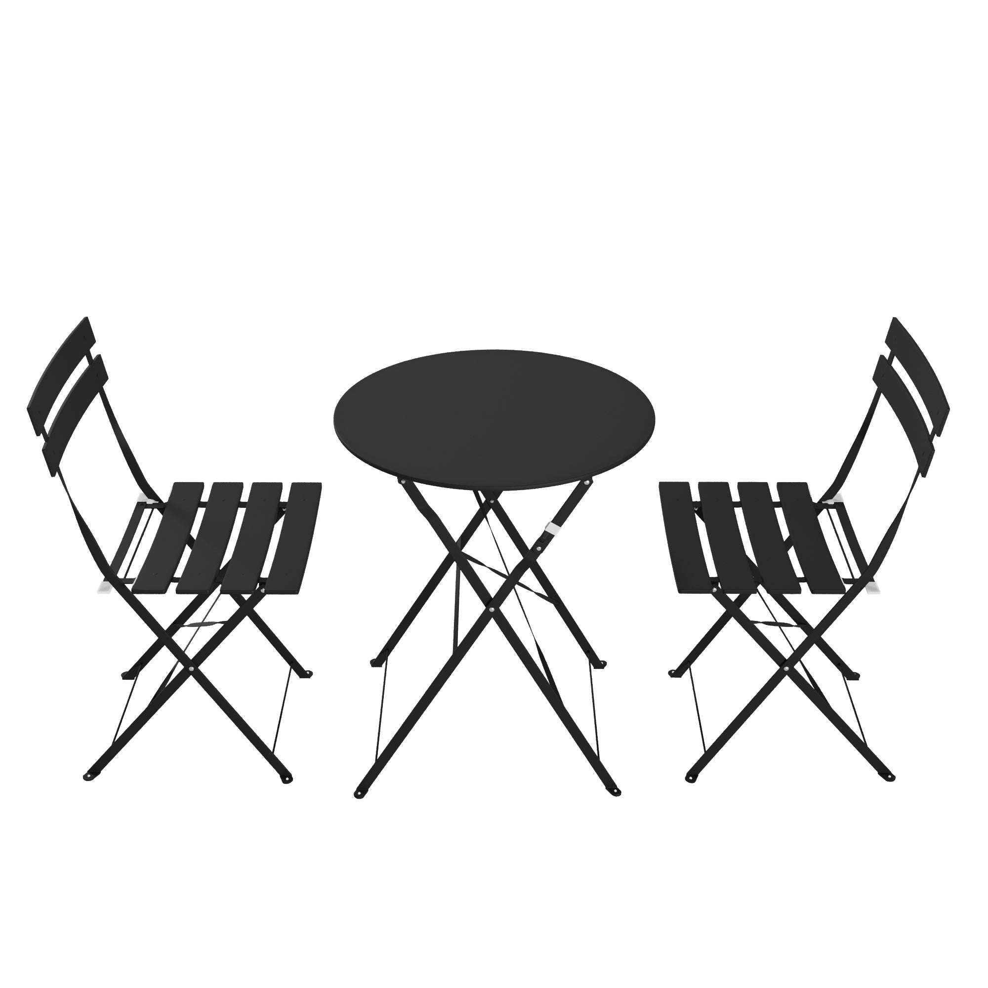 LAUSAINT HOME 3-Piece Folding Bistro Set Outdoor/Indoor Conversation Set for Patio