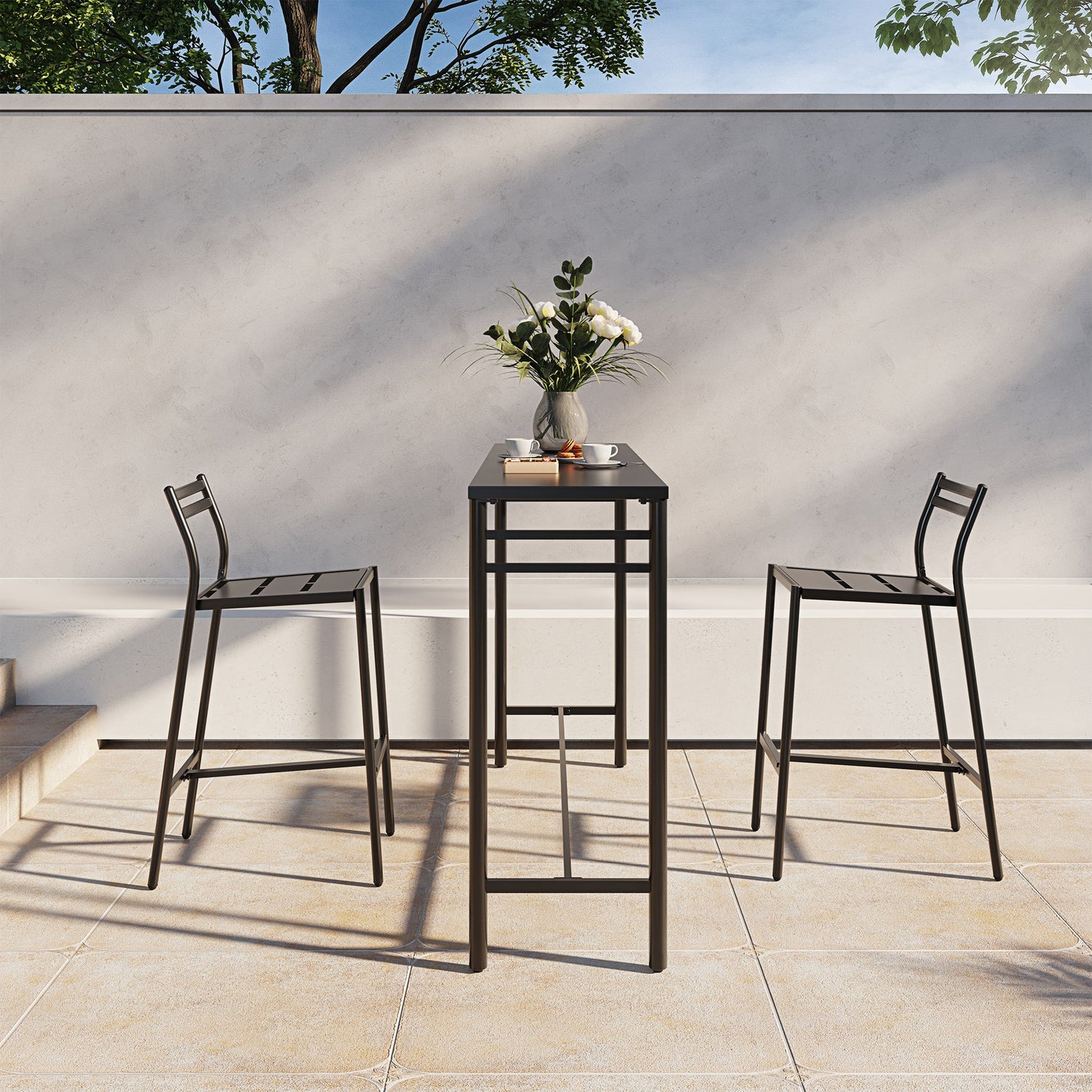 LAUSAINT HOME 3-Piece Height High Outdoor Bar Set