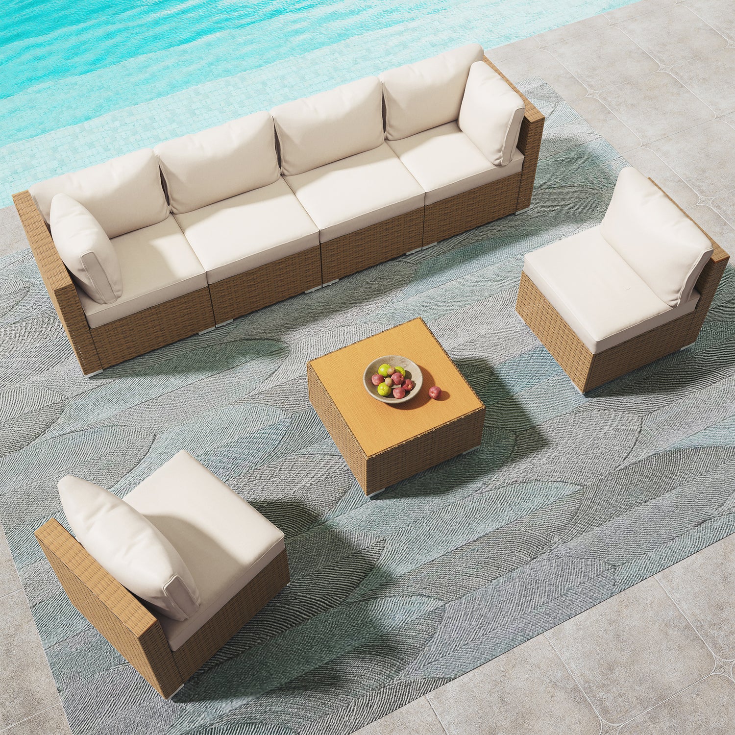 7 Piece Rattan Patio Furniture Sets