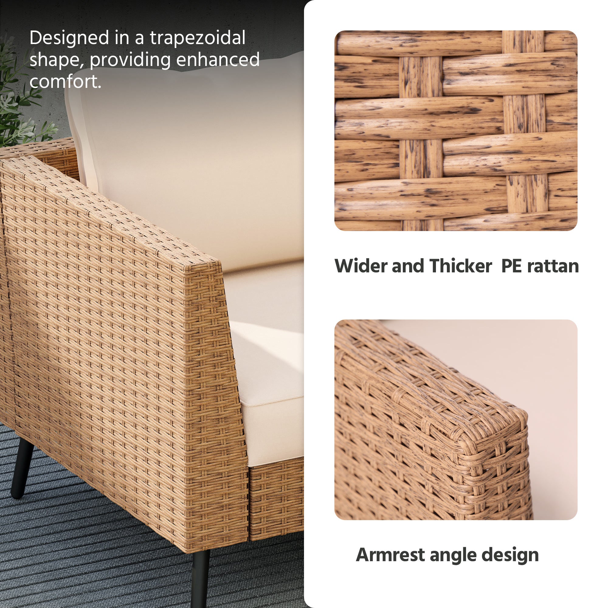 6 Pieces Outdoor Rattan Patio Furniture Sets