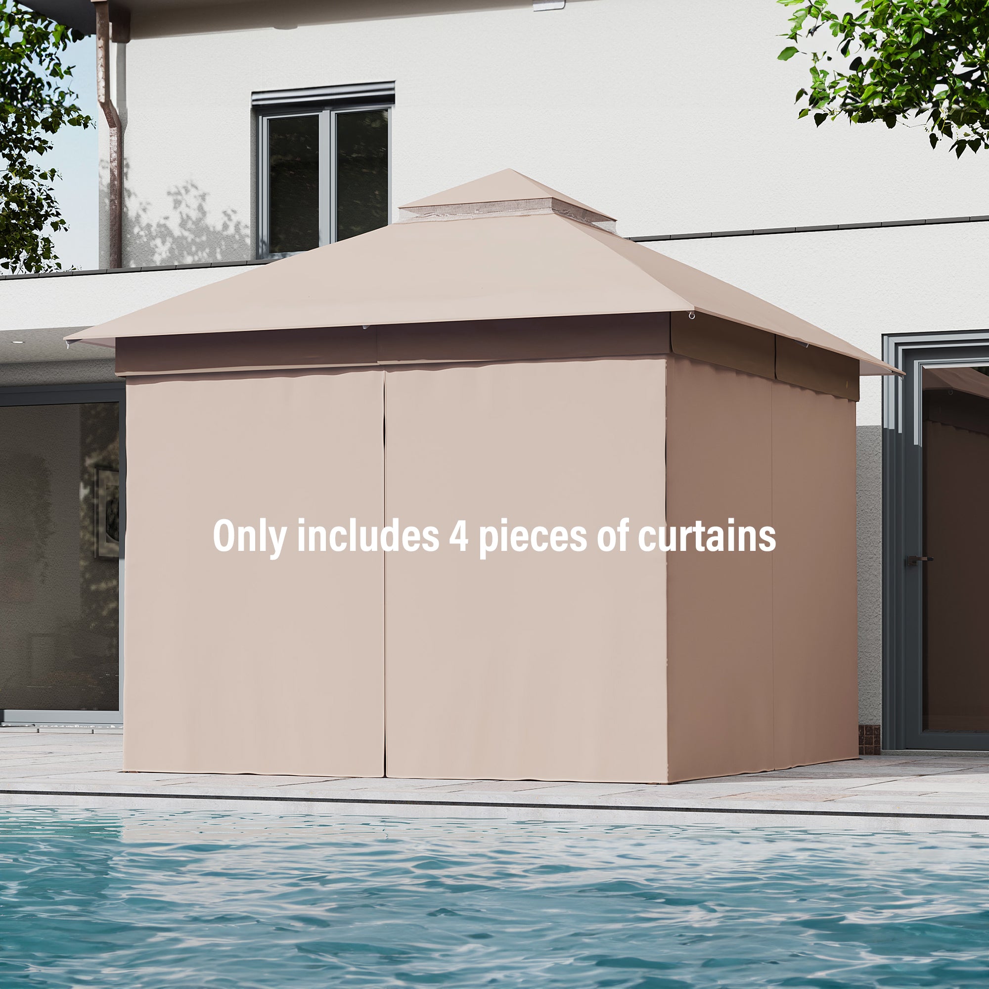 Canopy and Privacy Curtain For Lausaint Home Gazebo