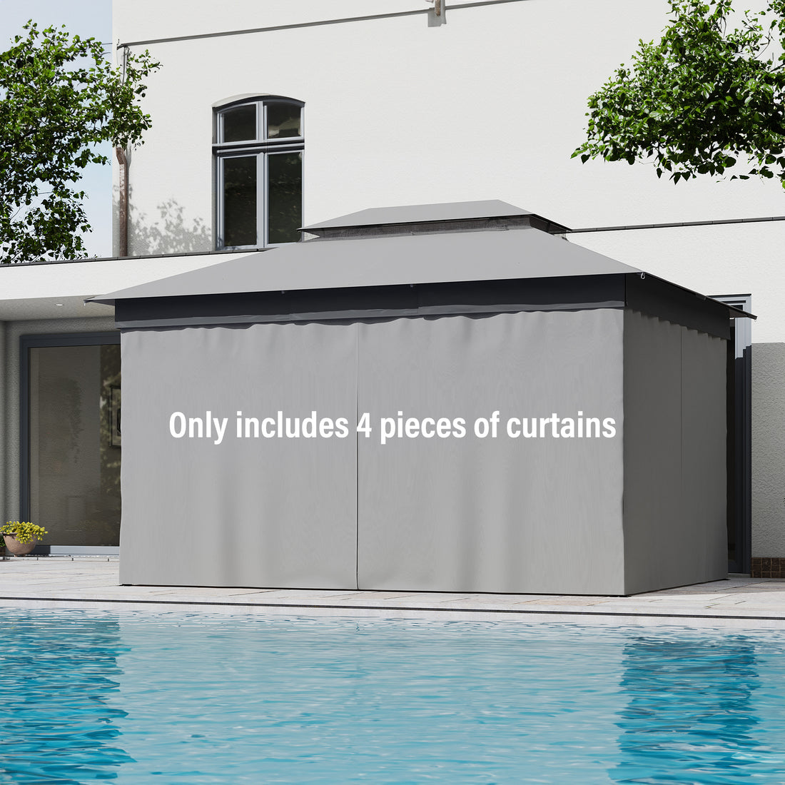 LAUSAINT HOME Patio Steel Gazebo, Privacy Curtain for Lausaint Home Gazebo Heavy Duty Shelter Party Tent Gazebo Replacement for Backyard, Garden, Lawn