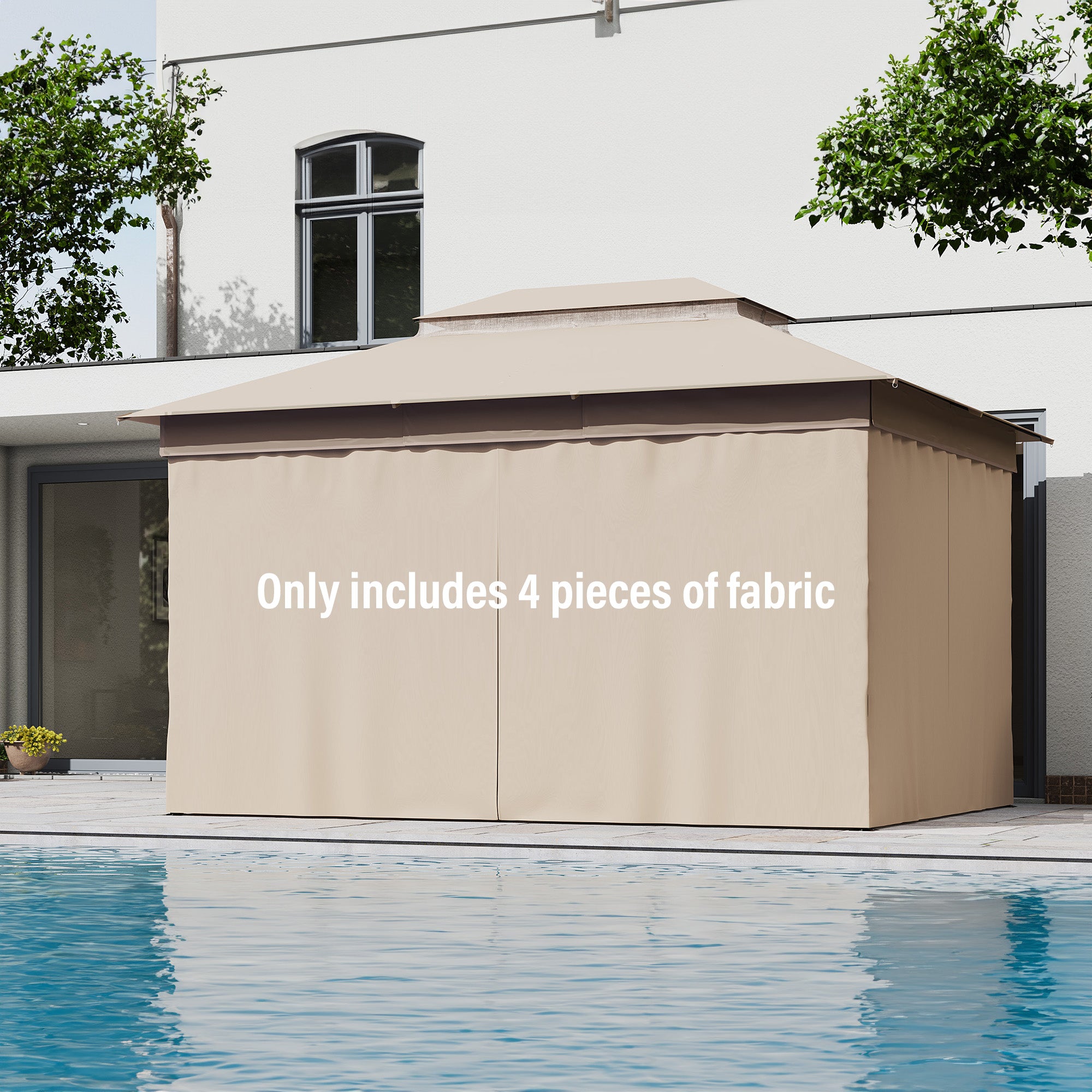 LAUSAINT HOME Gazebo Privacy Curtain with Zipper and 4-Panels Side Wall Universal Replacement