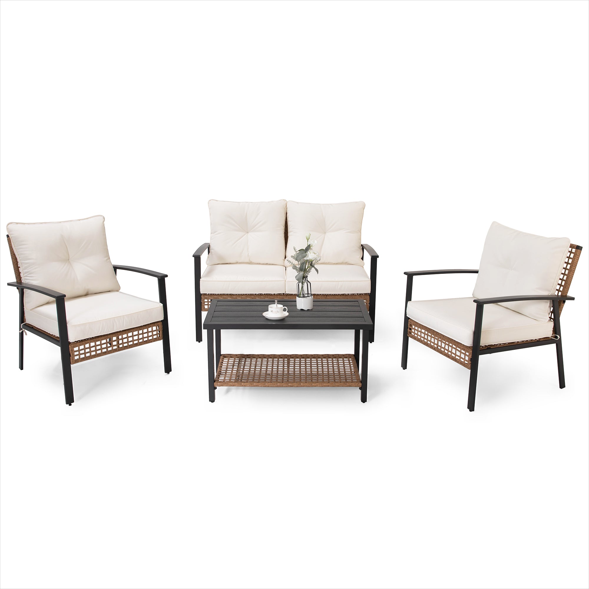 LAUSAINT HOME 4-piece Rattan Conversation Set