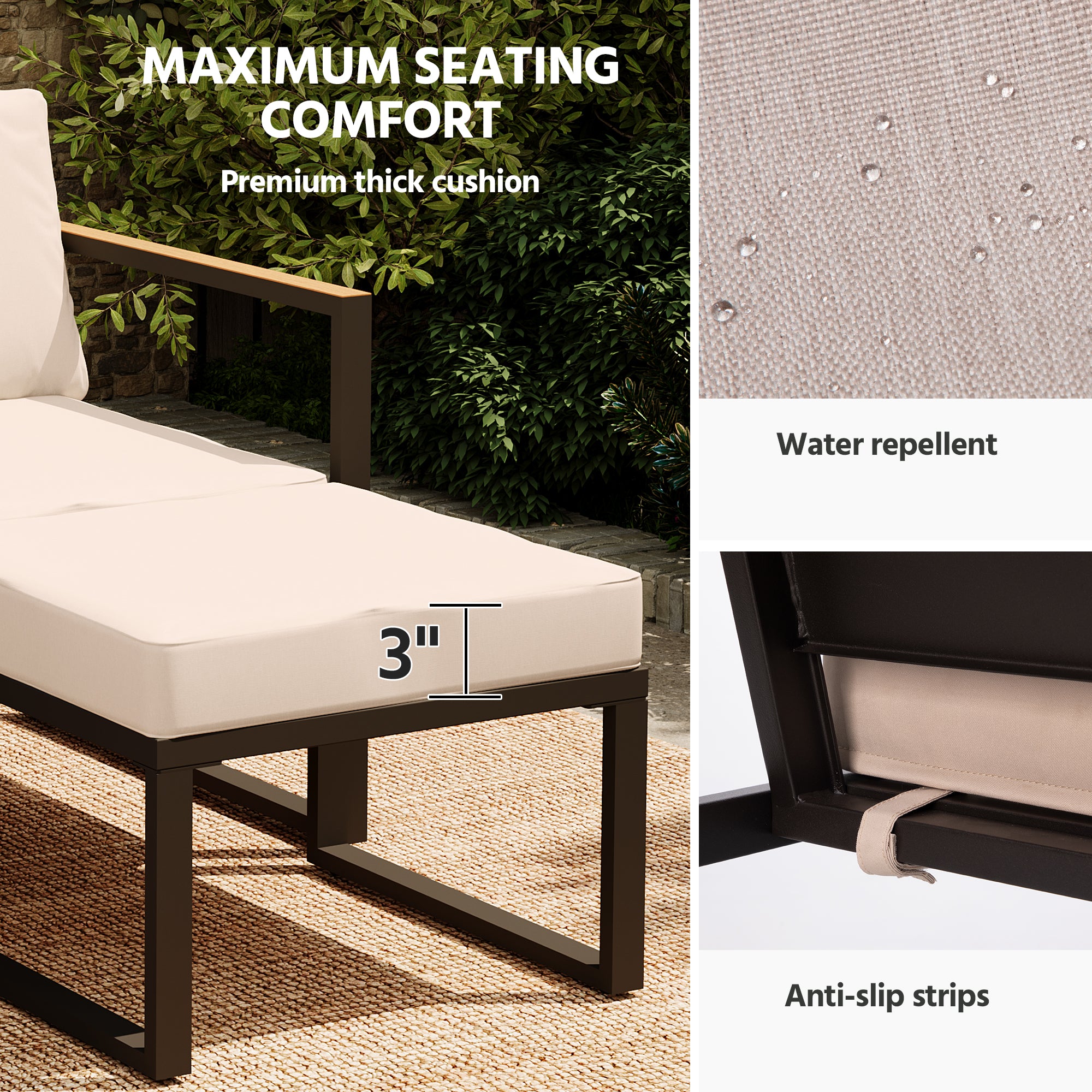 LAUSAINT HOME 5 Pieces Outdoor Metal Conversation Set