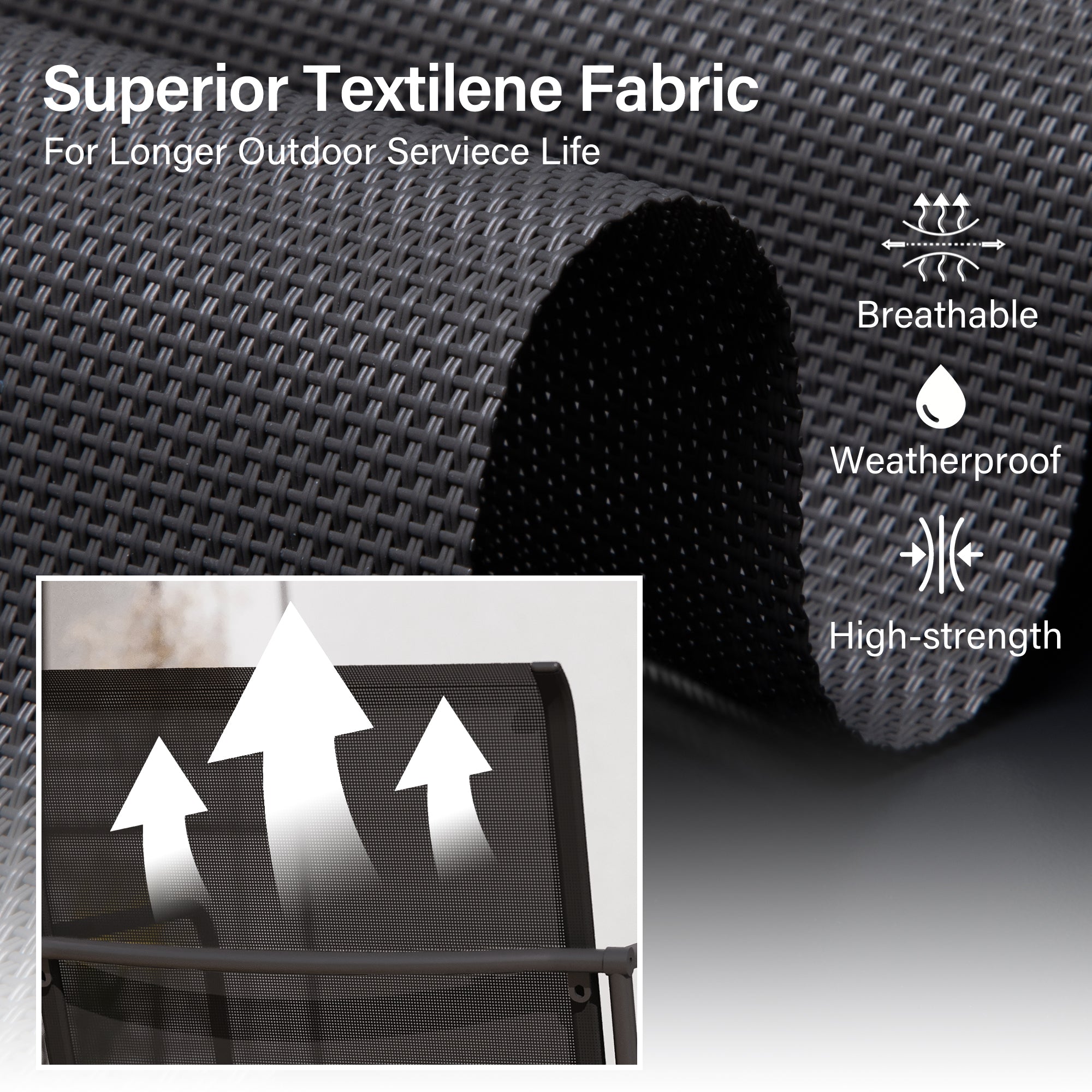 LAUSAINT HOME 4 Pieces Textilene Outdoor Patio Furniture