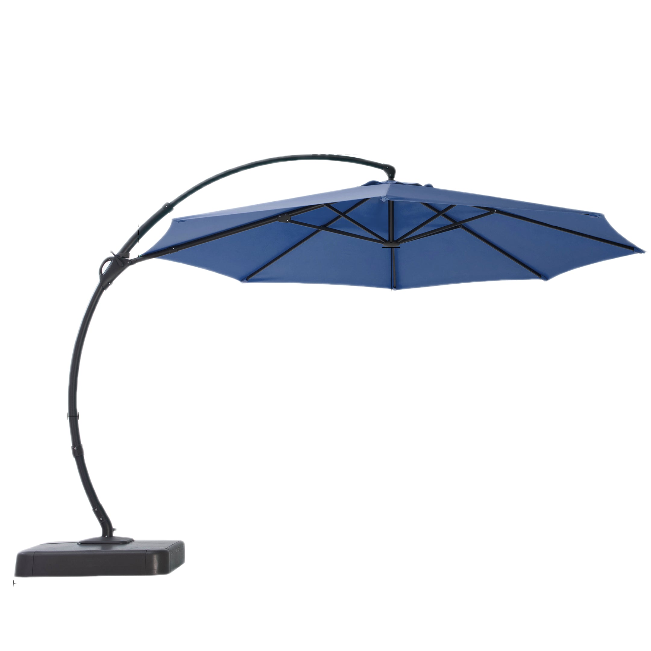 LAUSAINT HOME Outdoor Patio Umbrella with Base Included, Large Sun Shade Cantilever Umbrella Deluxe Curvy