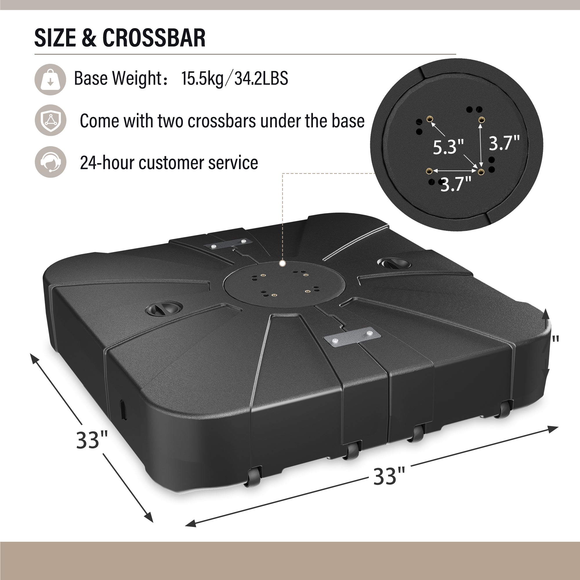 Patio Umbrella Base, 280LBS