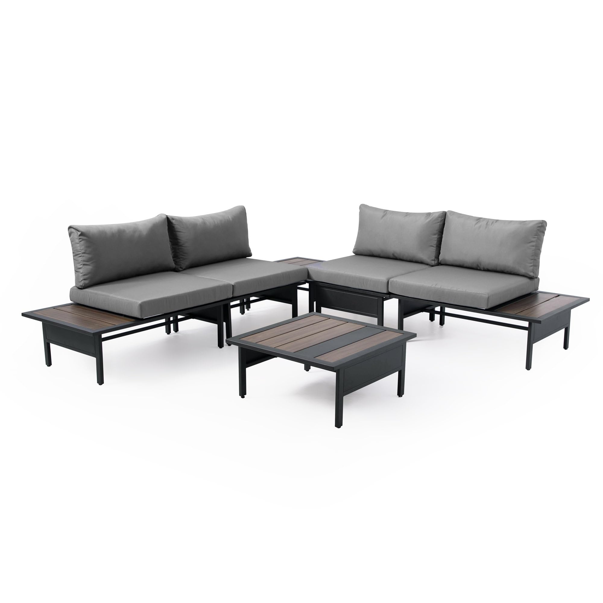 LAUSAINT HOME Patio Furniture Set, Outdoor Conversation Sets with Coffee Table