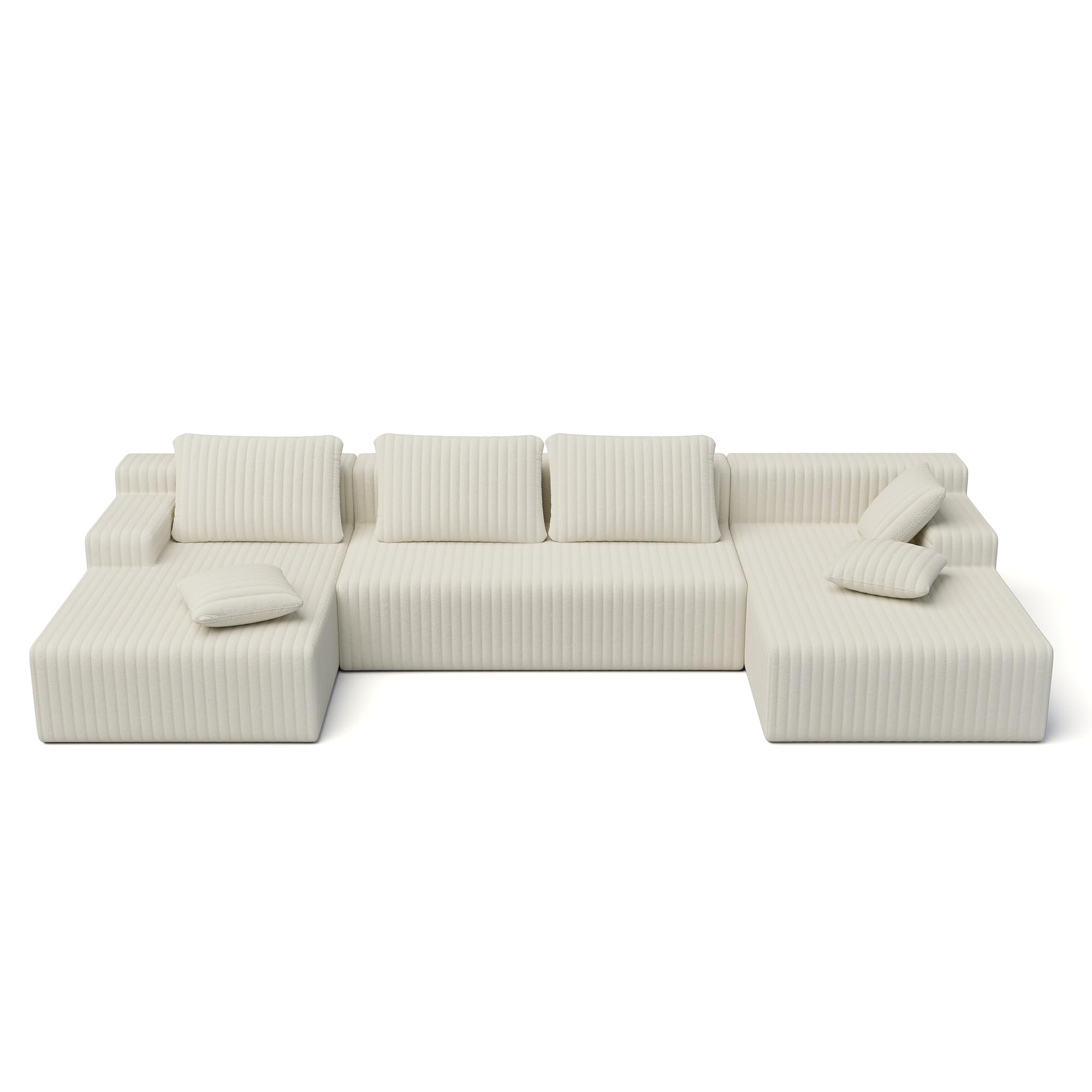 LAUSAINT HOME 96" Modular Sectional Sofa Couches, L-Shaped Boneless Cloud Sofa with 3 Deep Seat