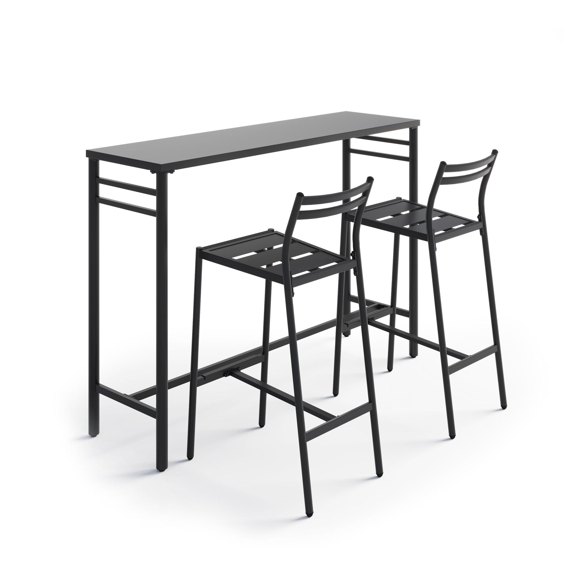 LAUSAINT HOME Outdoor Bar Height Set, 3 Pieces Patio High Top Table & Bar Stools