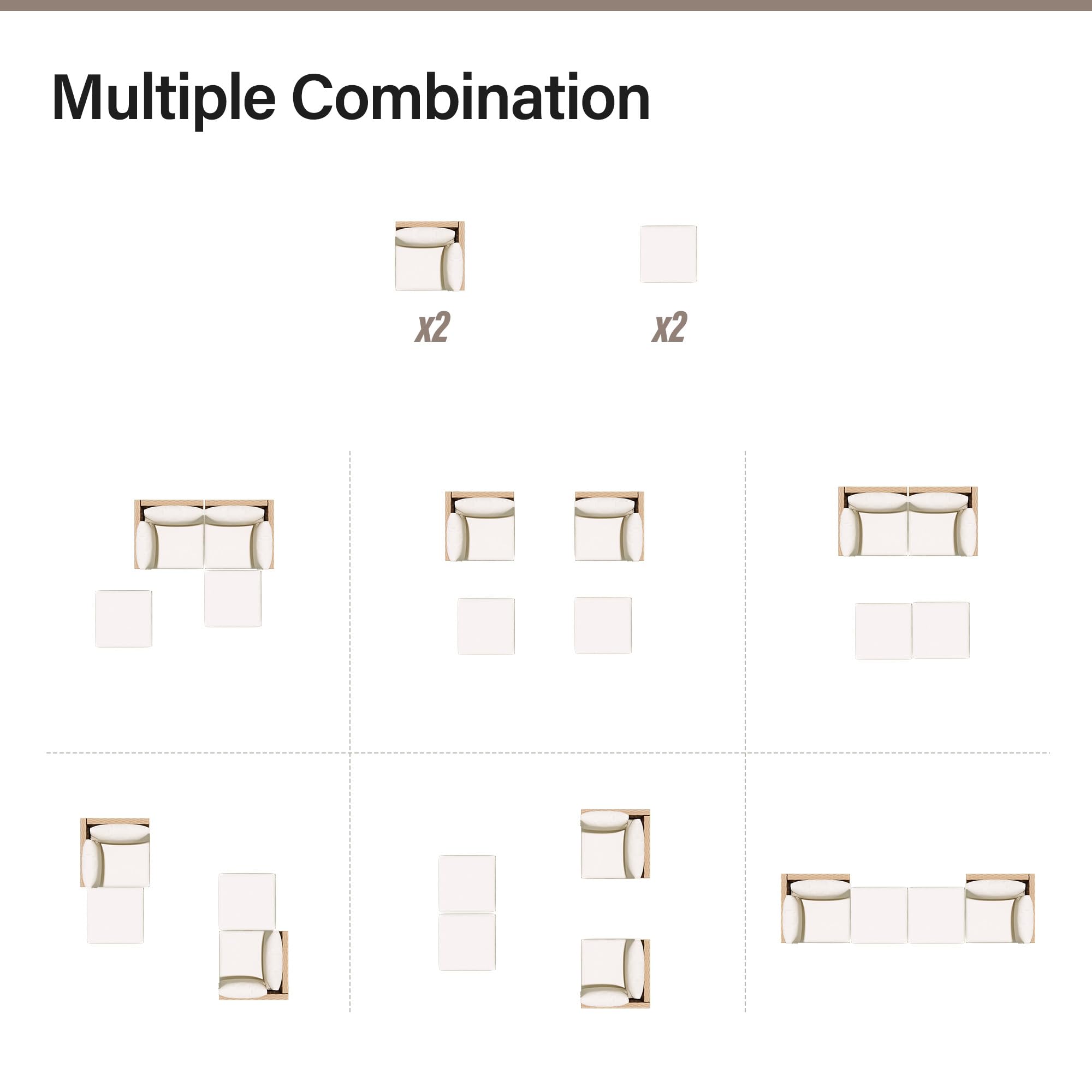 LAUSAINT HOME Outdoor Patio Furniture, 6 Piece Outdoor Sectional Sofa PE Rattan Wicker Patio Conversation Sets, All Weather Patio Furniture Set with Thick Cushions for Garden, Backyard(Beige)