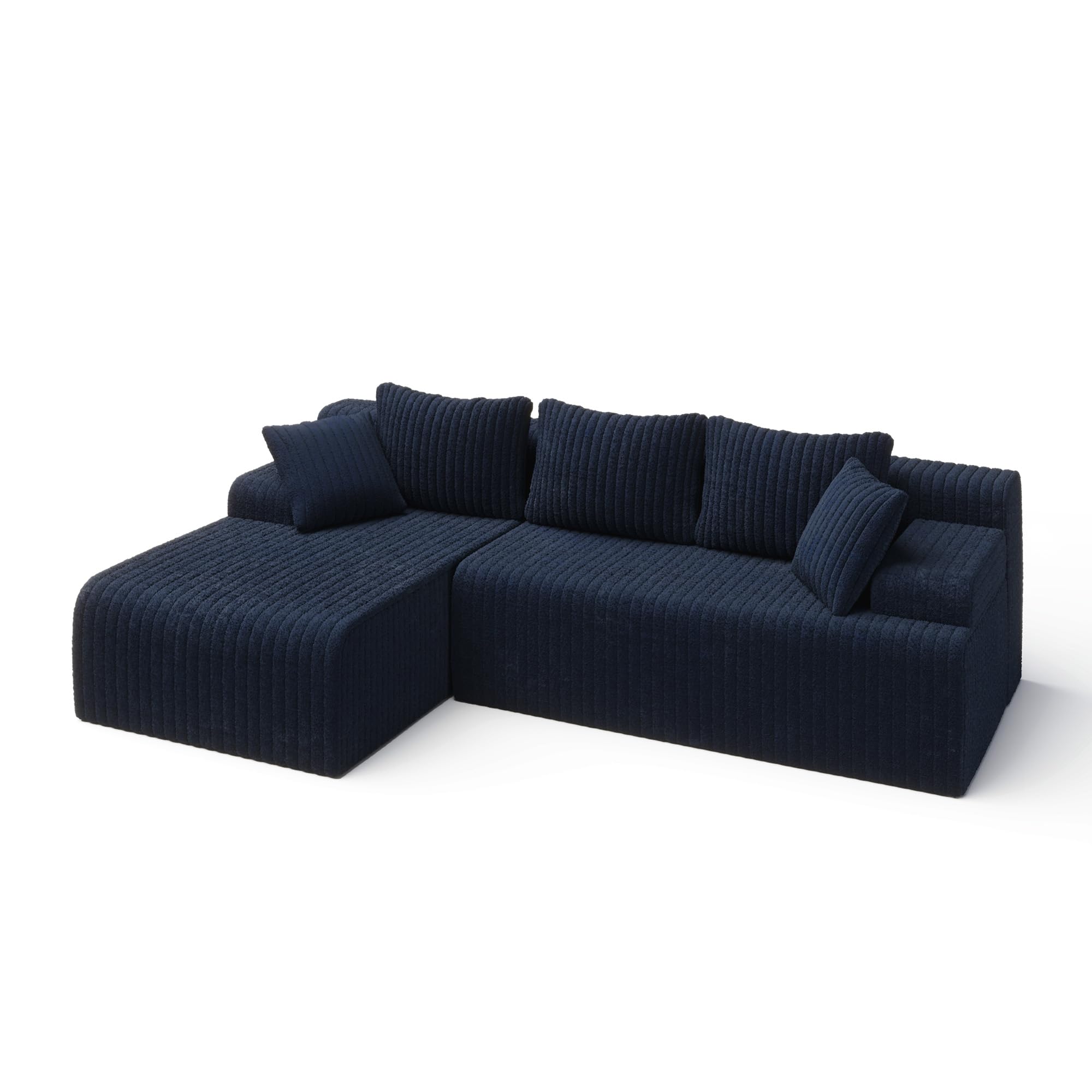 LAUSAINT HOME 96" Modular Sectional Sofa Couches, L-Shaped Boneless Cloud Sofa with 3 Deep Seat