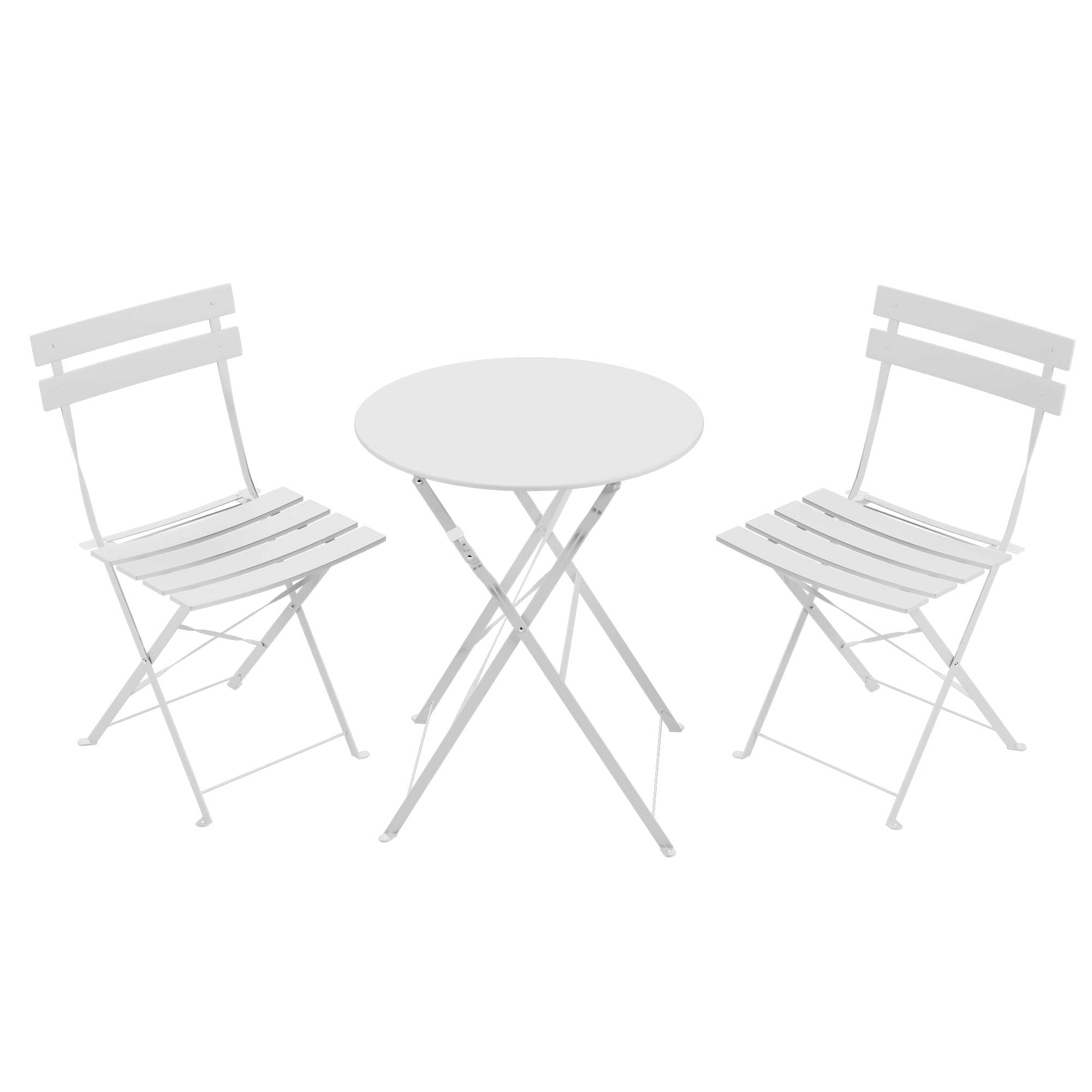 LAUSAINT HOME 3-Piece Steel Folding Bistro Set, Premium Weather-Resistant Patio Table & Chairs