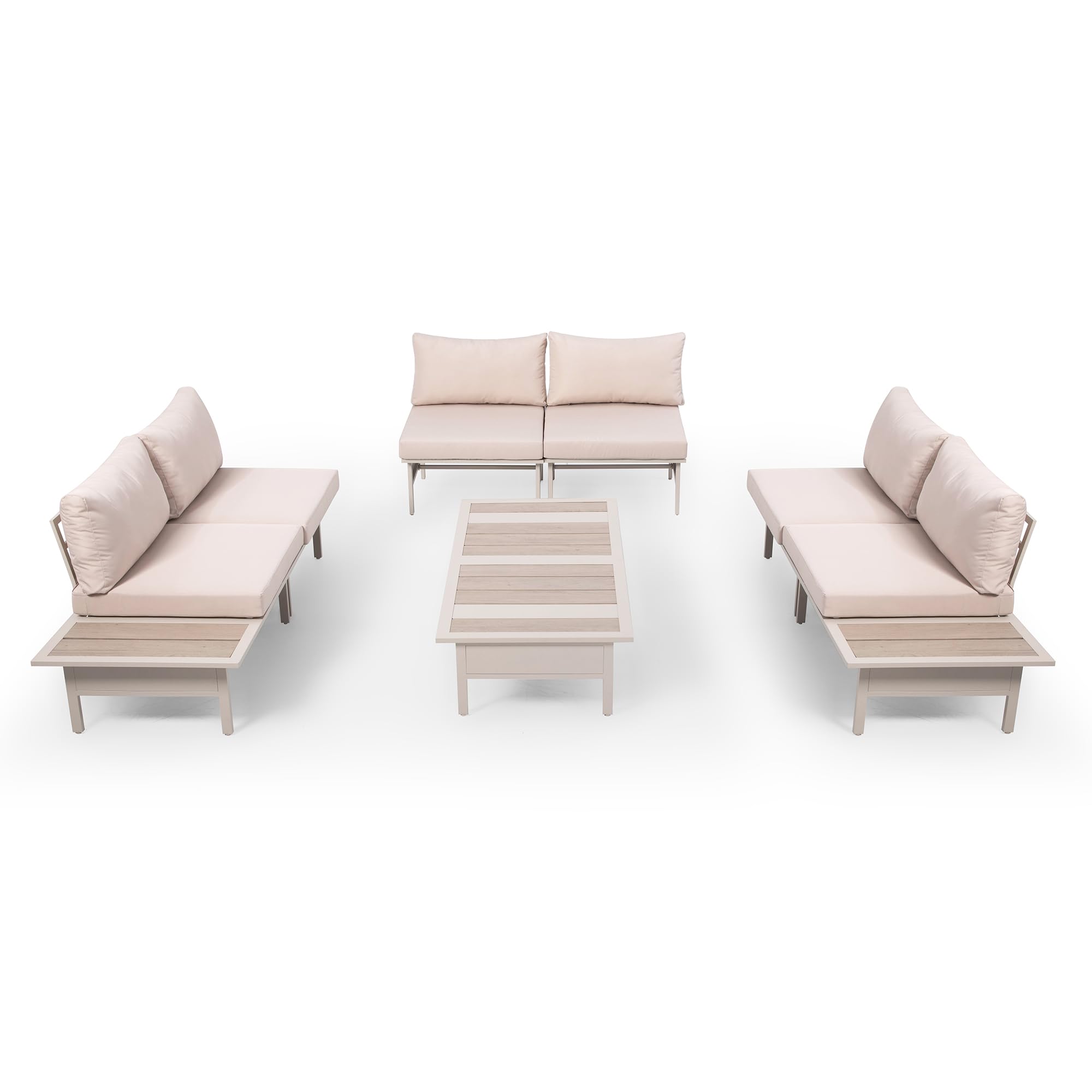 LAUSAINT HOME Patio Furniture Set, Outdoor Conversation Sets with Coffee Table