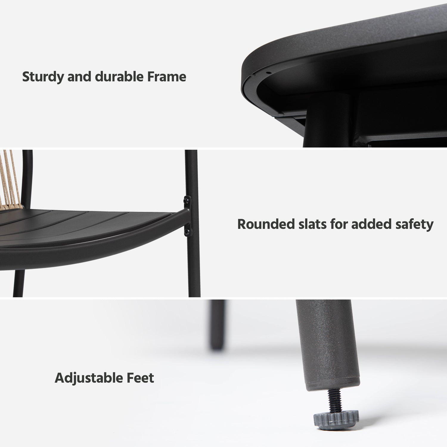 LAUSAINT HOME Outdoor Patio Dining Set with Chairs and Benches