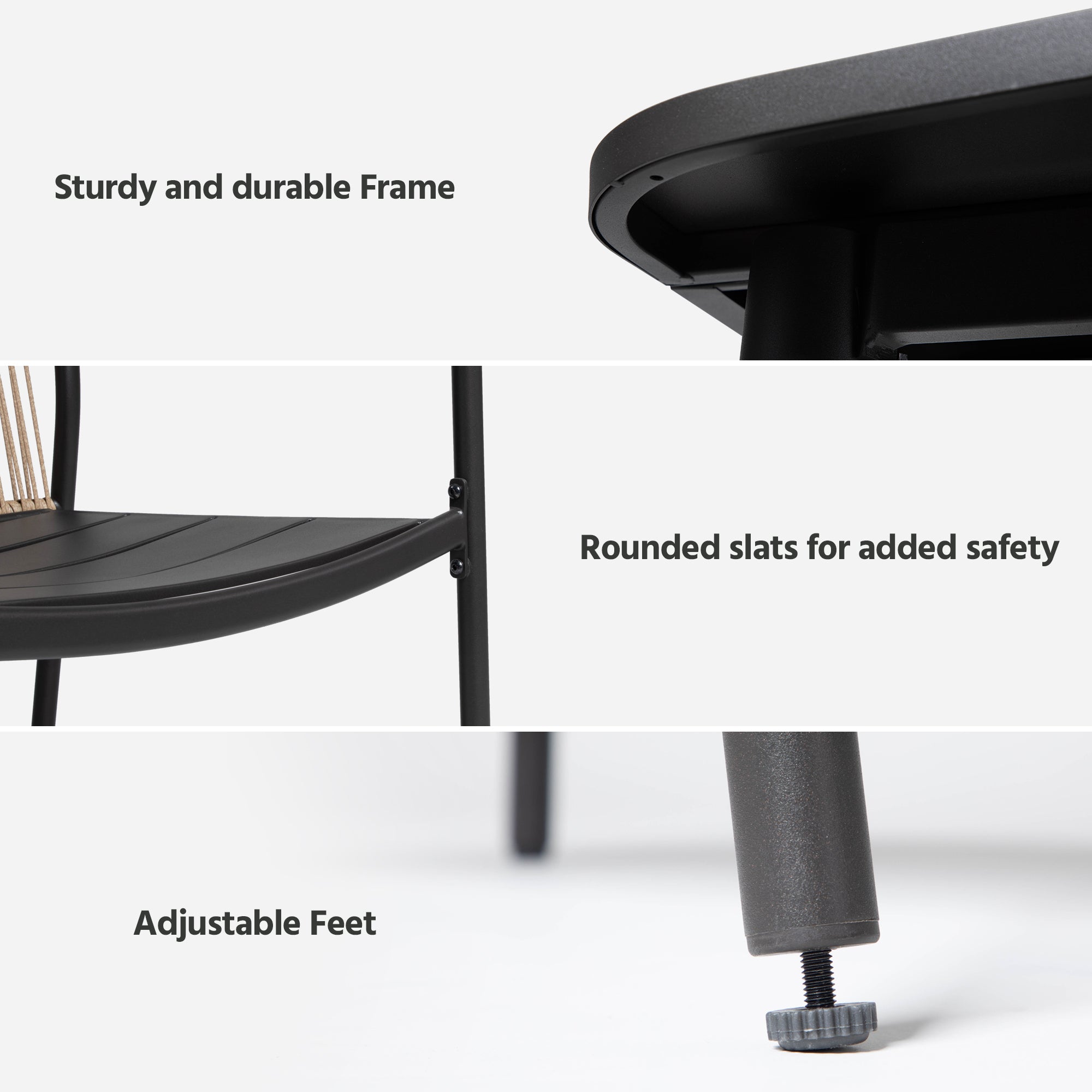 LAUSAINT HOME Outdoor Patio Dining Set with Chairs and Benches