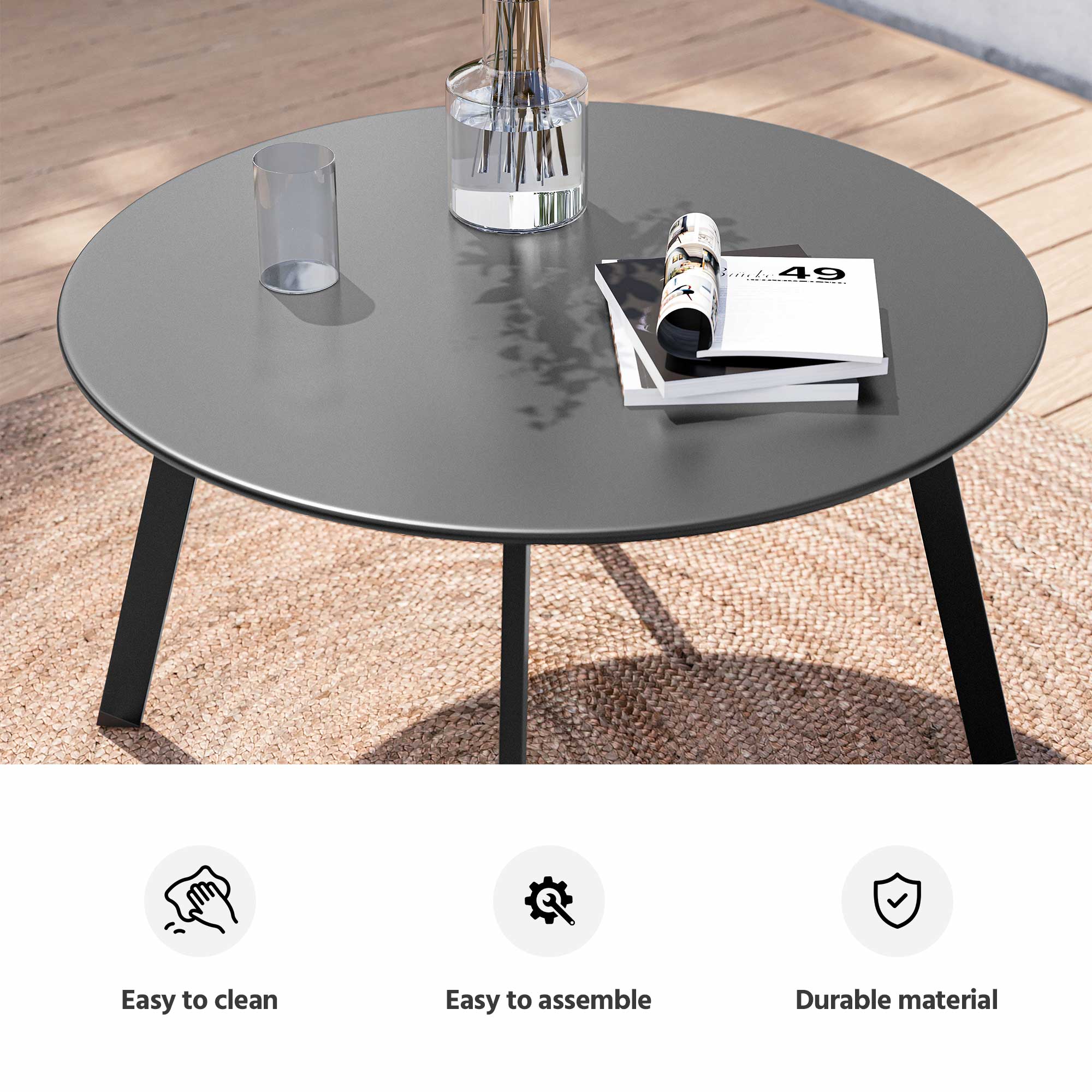 LAUSAINT HOME 27.6" Round Outdoor Coffee Table