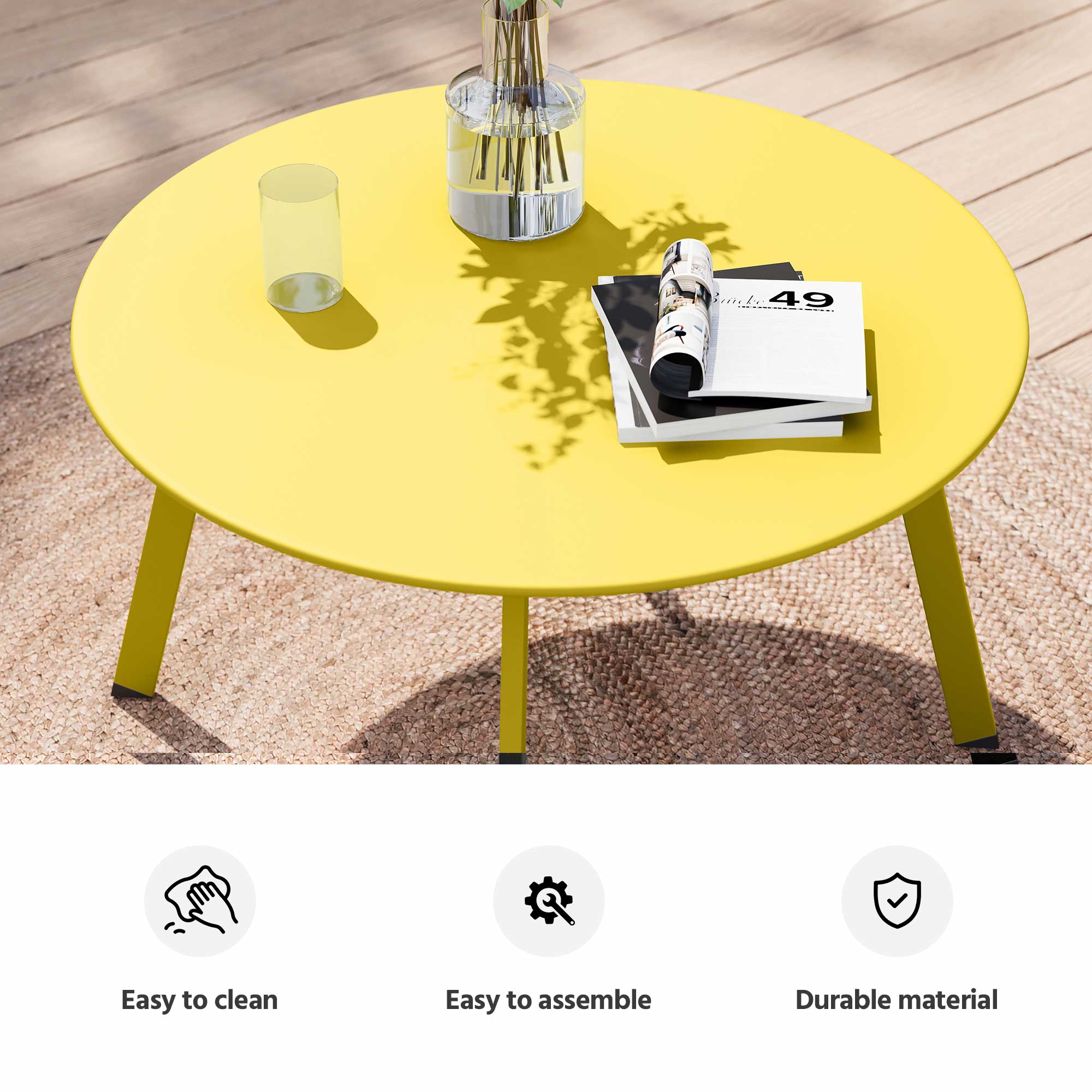 LAUSAINT HOME 27.6" Round Outdoor Coffee Table