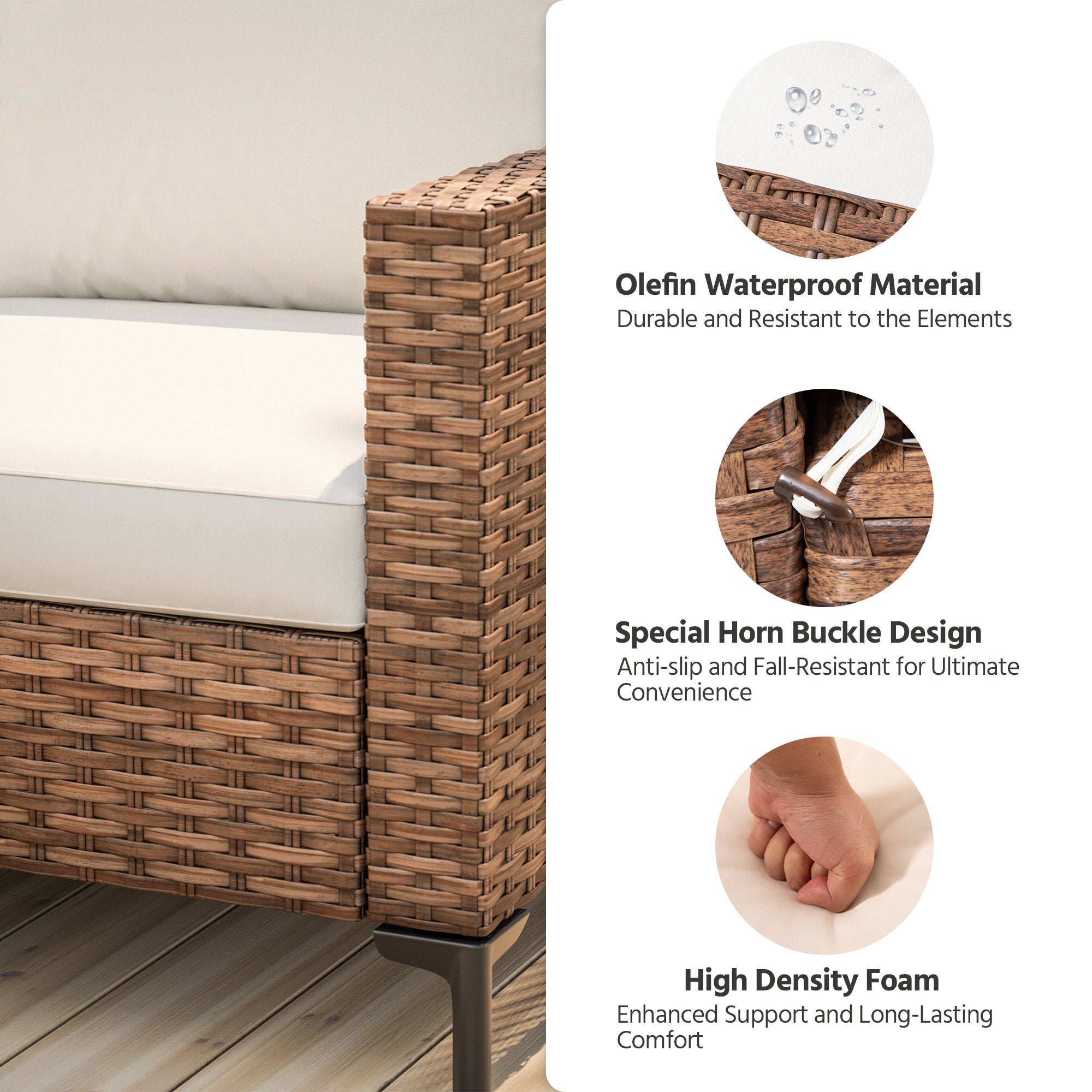 LAUSAINT HOME 8 Pieces Outdoor Patio Furniture Sets