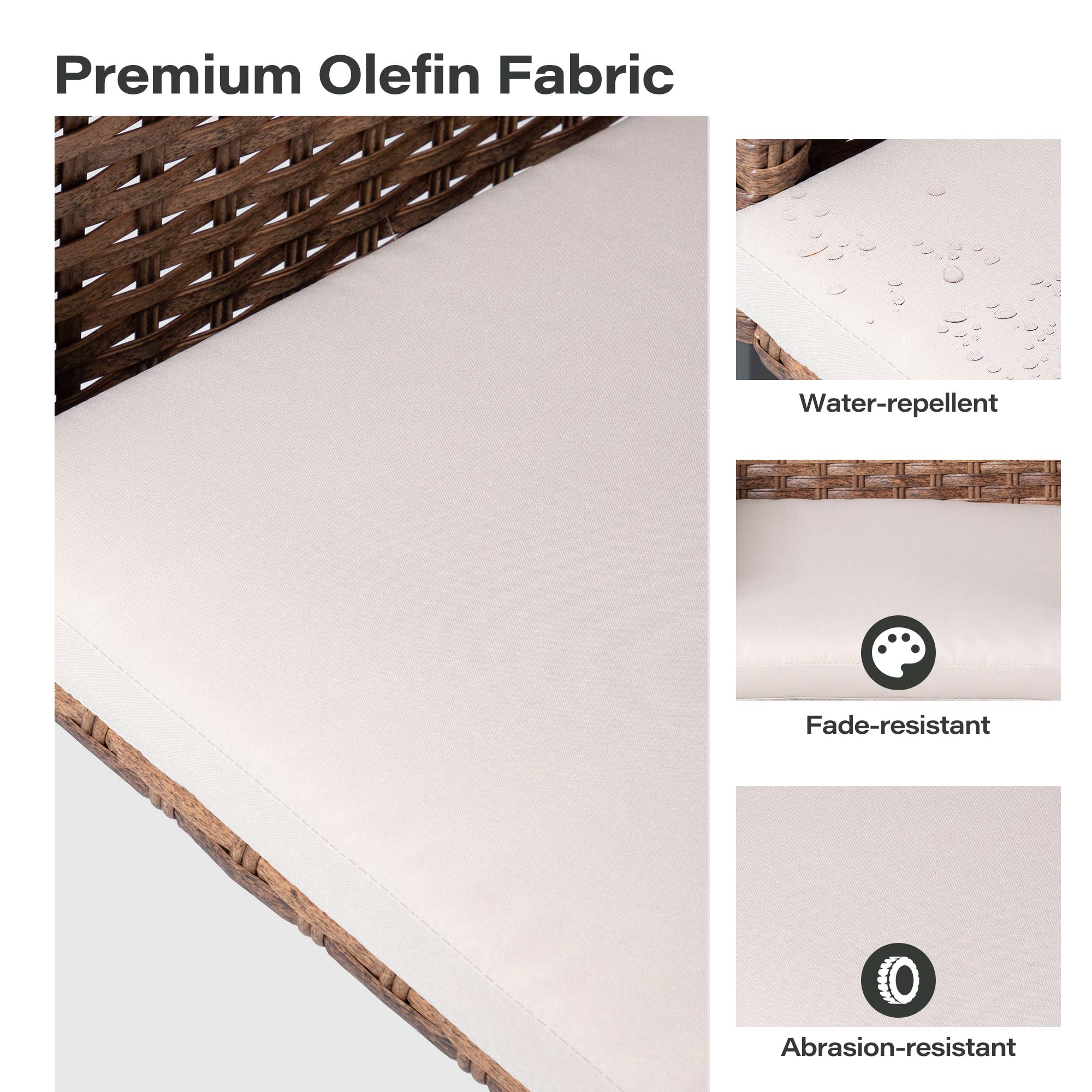 LAUSAINT HOME 5 Pieces Wicker Dining Set